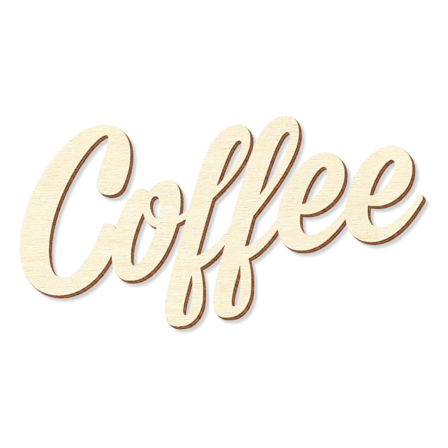 Nápis „Coffee“ ze dřeva
