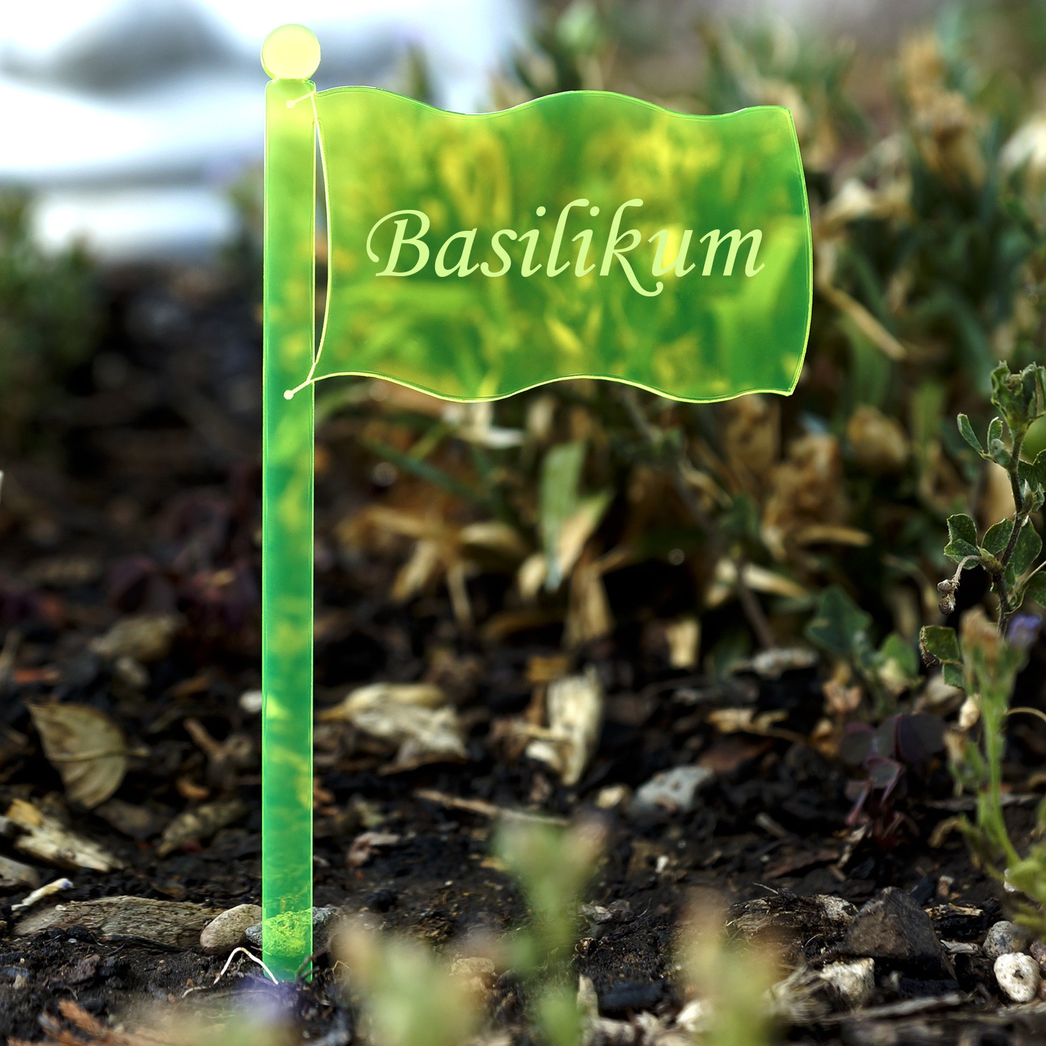 PLEXIGLAS® jmenovky na rostliny vlaječka neonově zelené transparentní