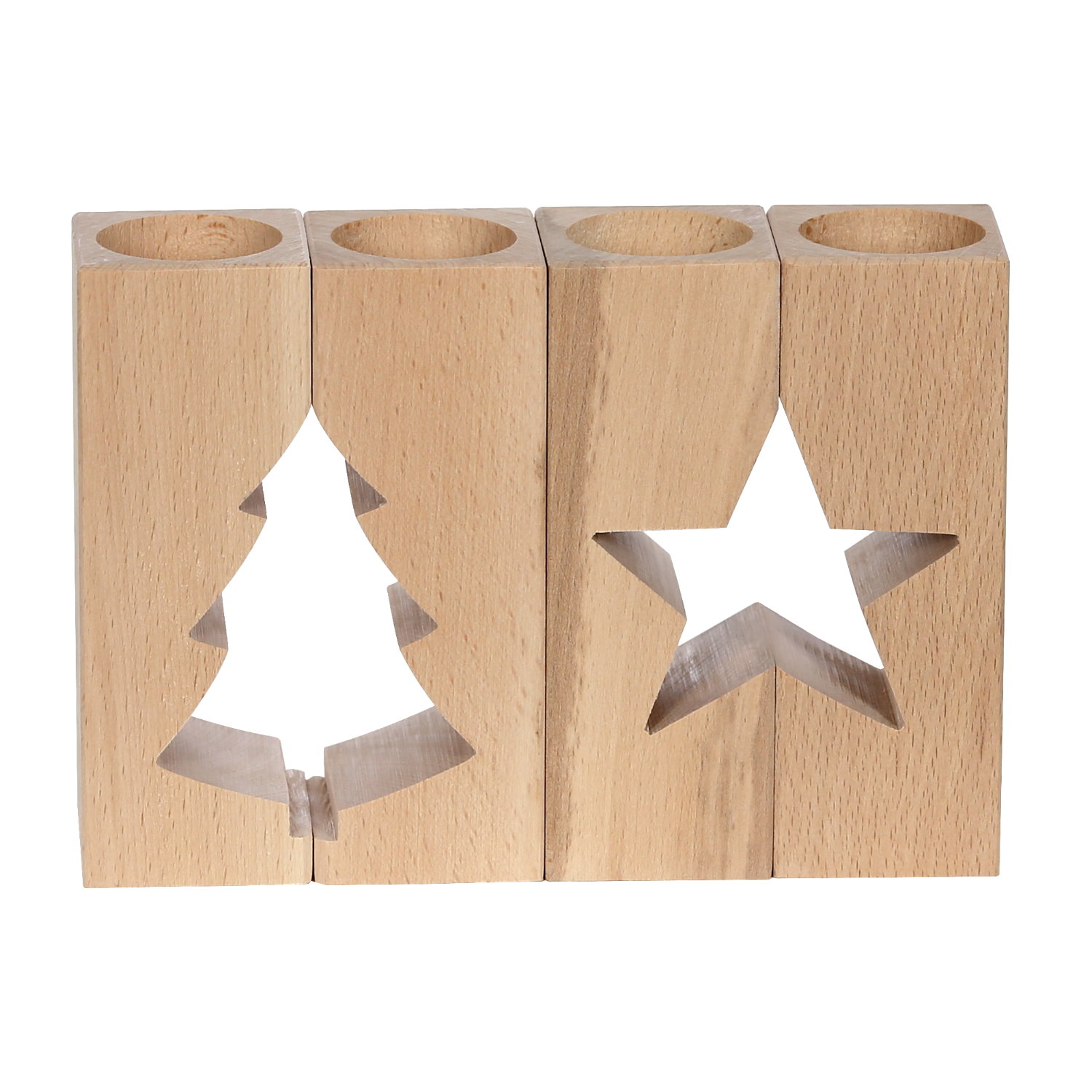 Bütic motif tealight holder in hardwood