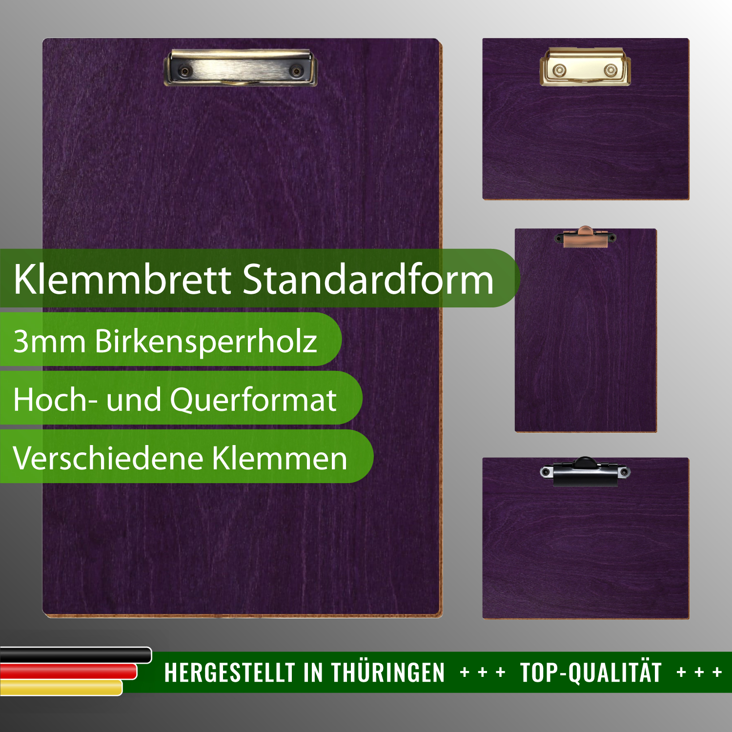 Klemmbrett Standardform Lila mit Produktinfos