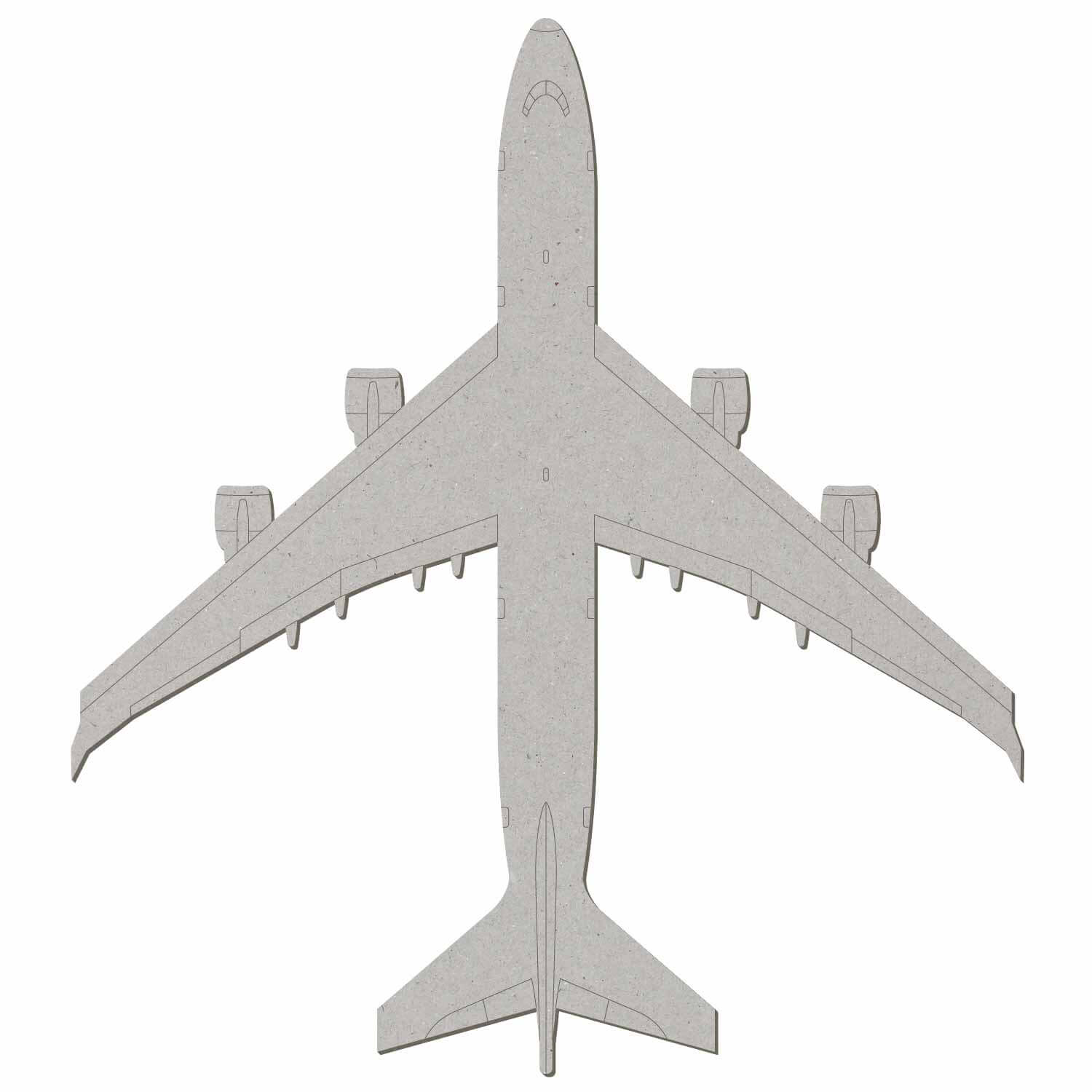 Pappe Jumbo-Jet V2 Flugzeug - Deko Basteln 5-50cm