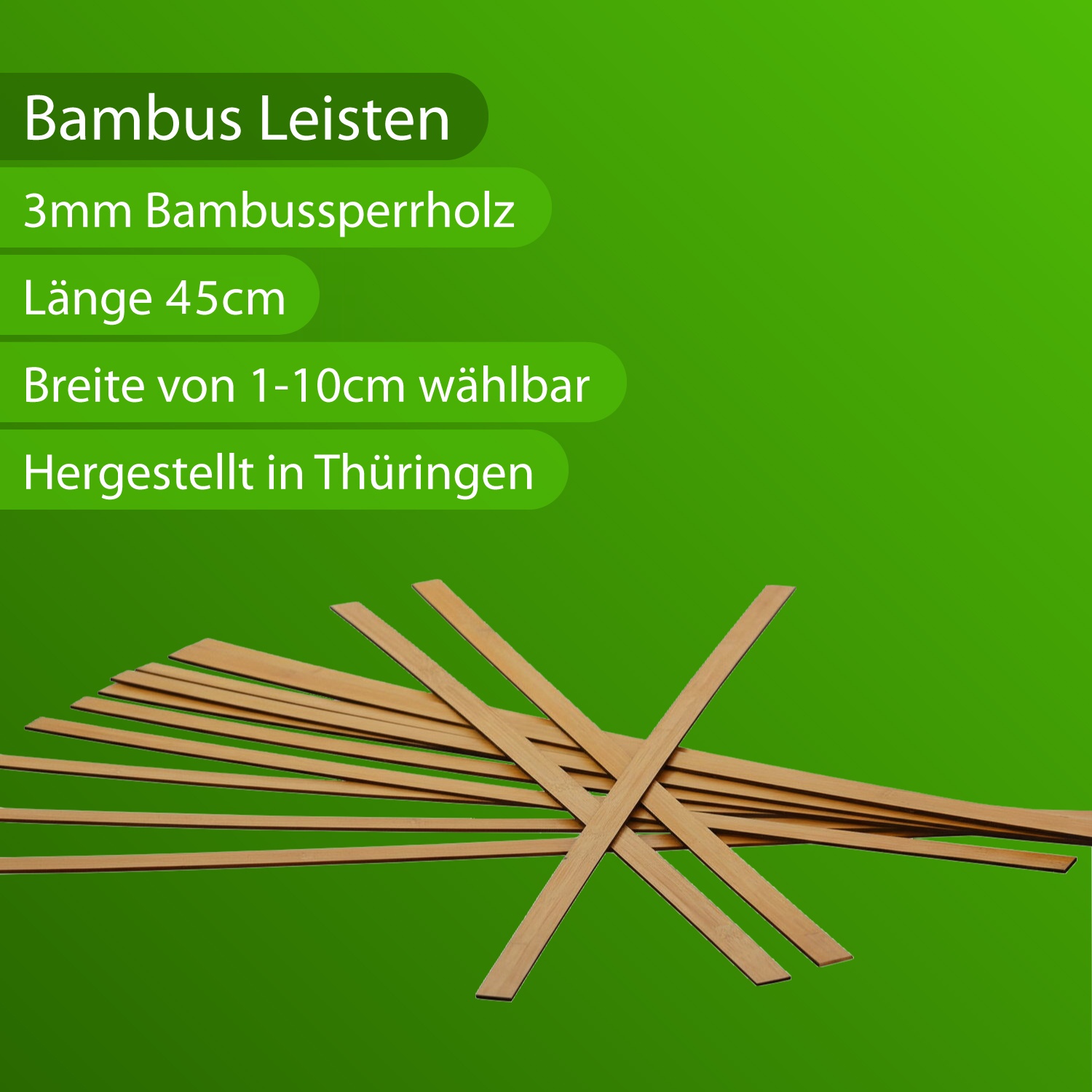 Bambusleisten mit Produktinfos
