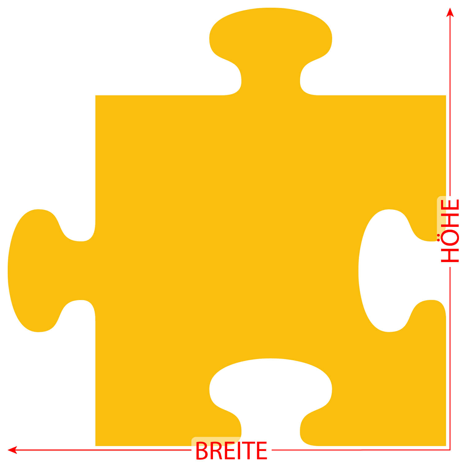 PLEXIGLAS® Zuschnitt 3-50cm - Puzzle gelb Größe