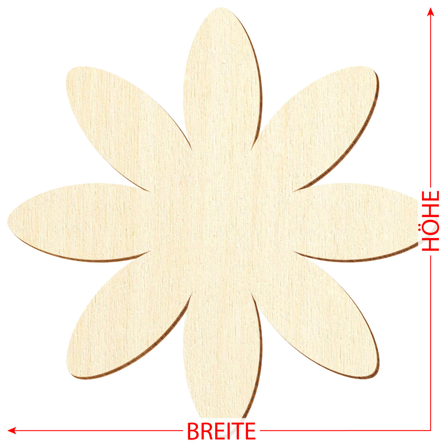Holz Margerite - Zuschnitt 3-50cm Deko Basteln Größe
