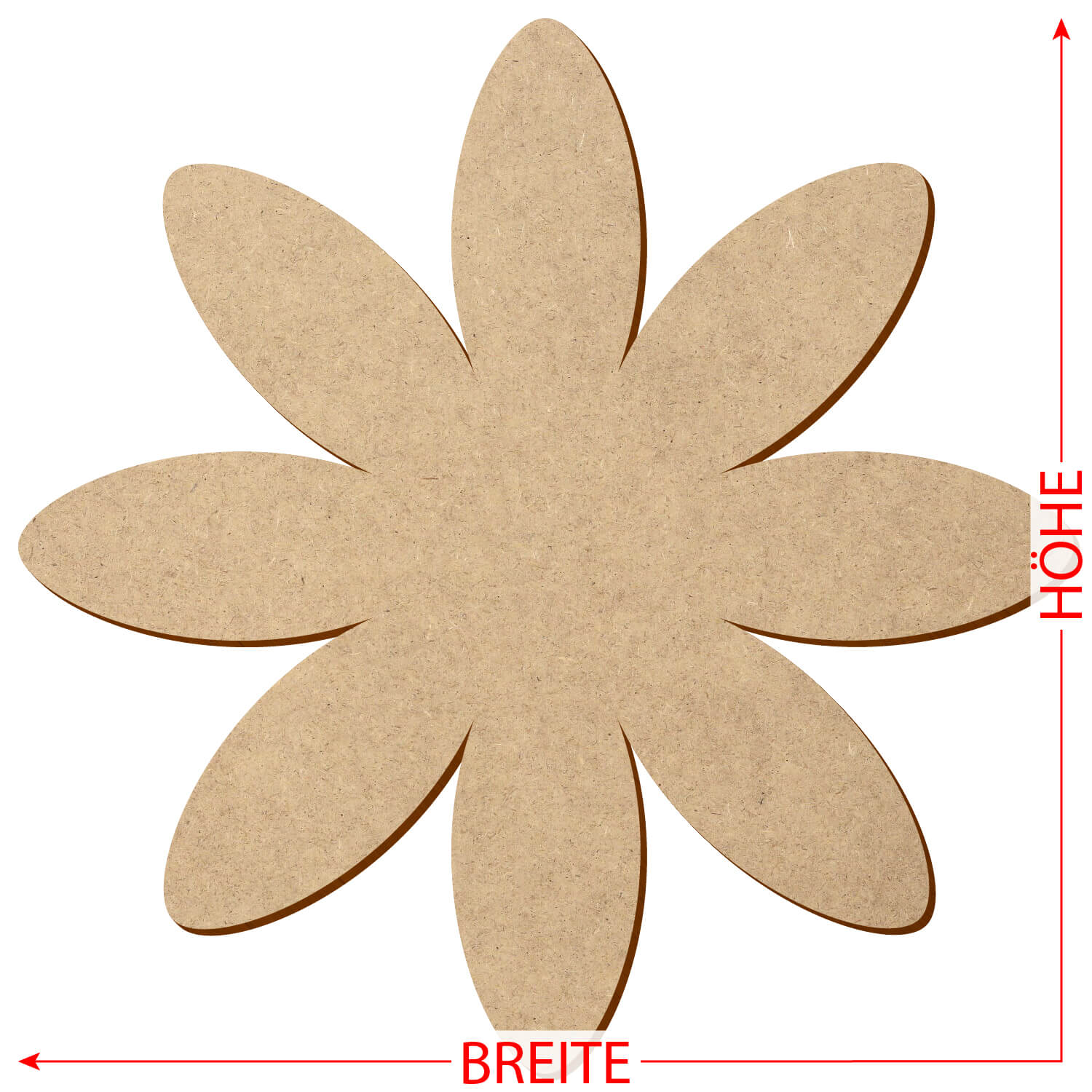 Pappe Margerite - Zuschnitt 3-50cm Deko Basteln Größe