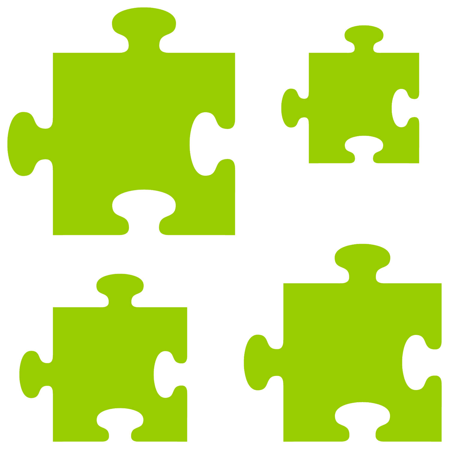 PLEXIGLAS® Zuschnitt 3-50cm - Puzzle grün Gruppenbild