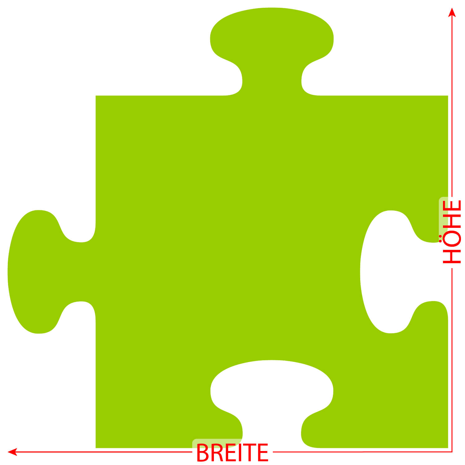 PLEXIGLAS® Zuschnitt 3-50cm - Puzzle grün Größe