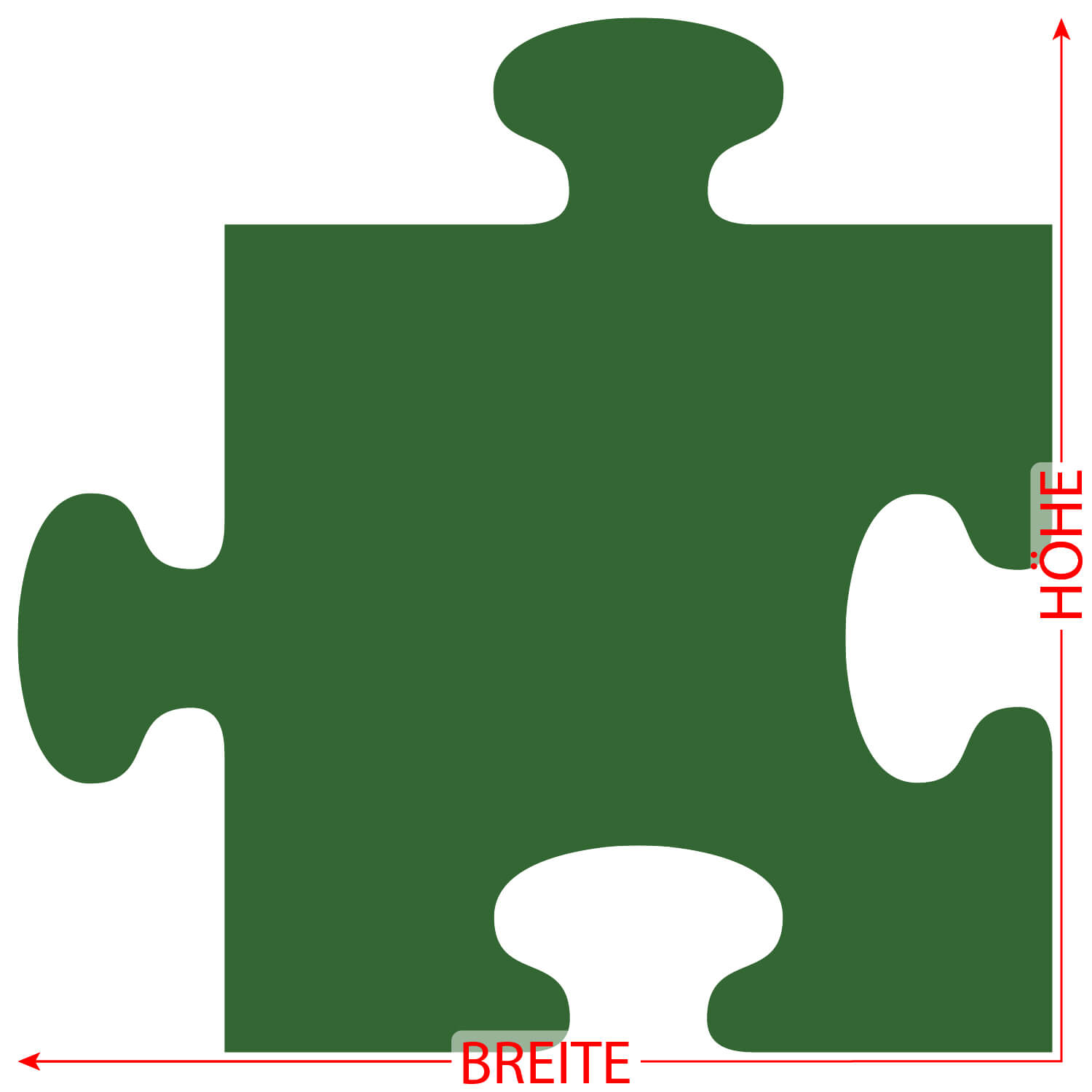 PLEXIGLAS® Zuschnitt 3-50cm - Puzzle dunkelgrün Größe