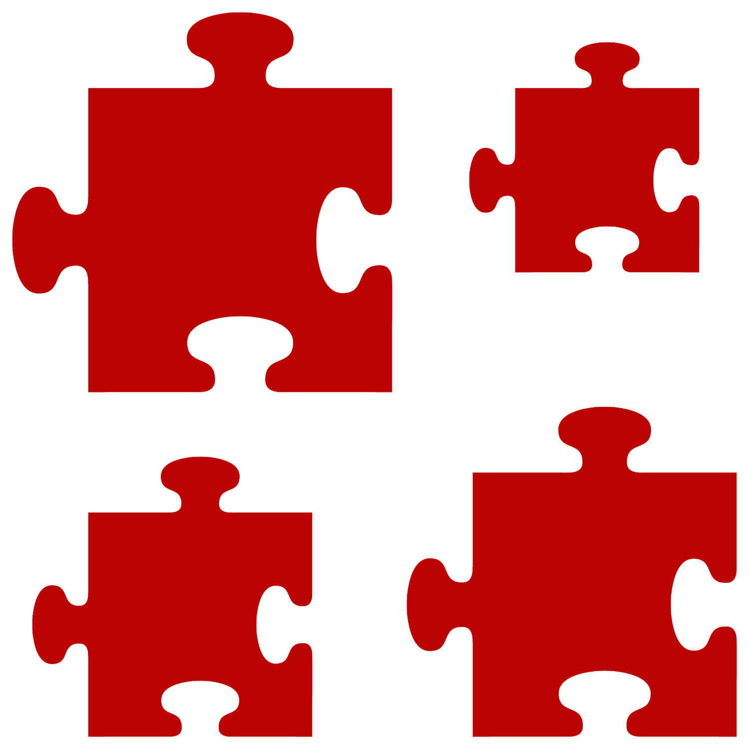 PLEXIGLAS® Zuschnitt 3-50cm - Puzzle rot Gruppenbild