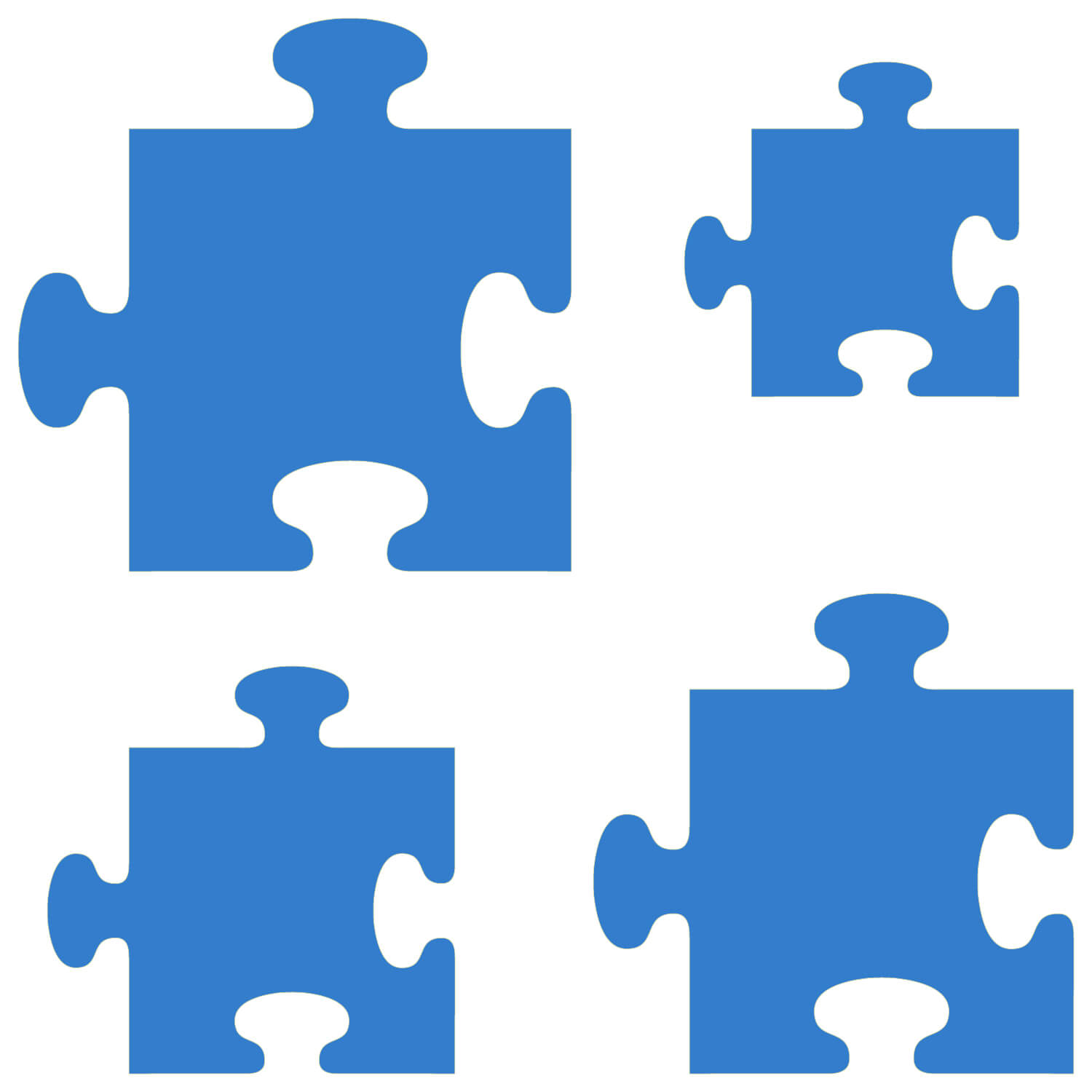 PLEXIGLAS® Zuschnitt 3-50cm - Puzzle hellblau Gruppenbild