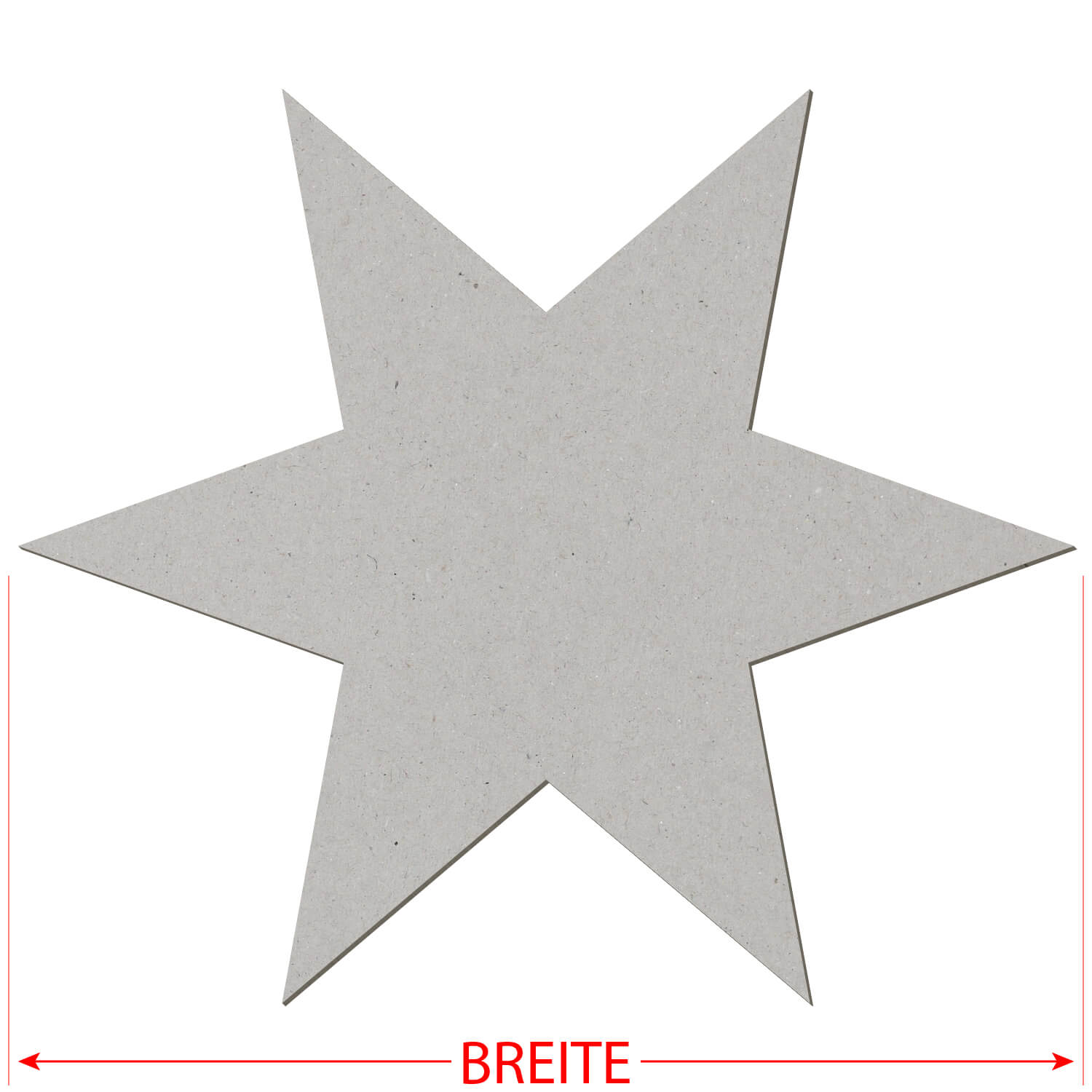 Pappe 6 armiger Stern Zuschnitt - 3-50cm Deko Basteln Gruppe