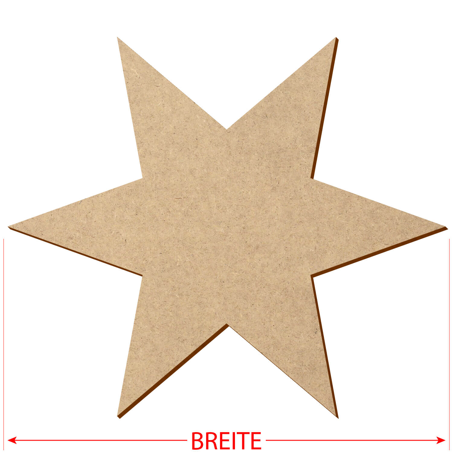 MDF 6 armiger Stern - Zuschnitt 3-50cm Deko Basteln Größe