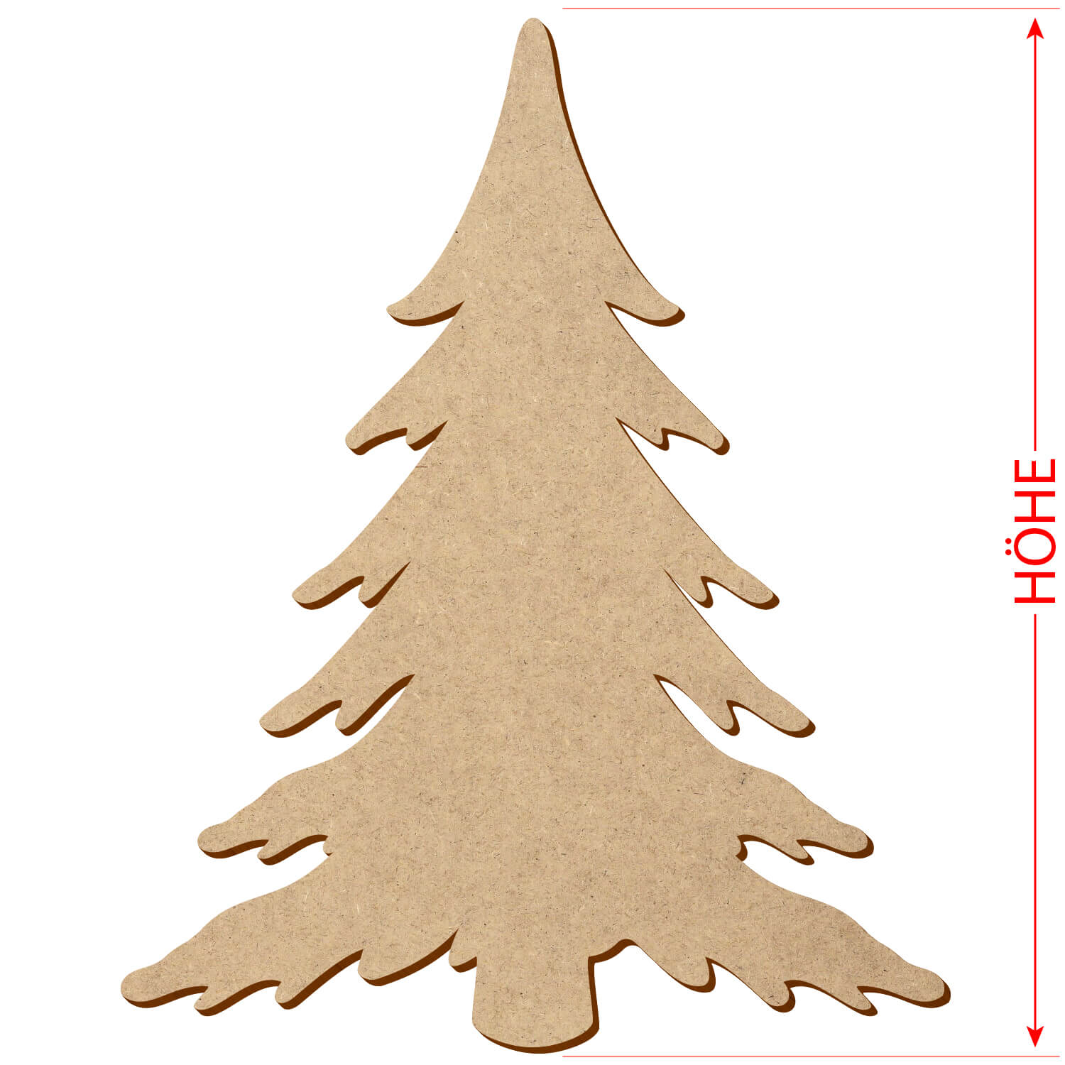 MDF Tanne Schnee - Zuschnitt 3-50cm Deko Basteln Größe