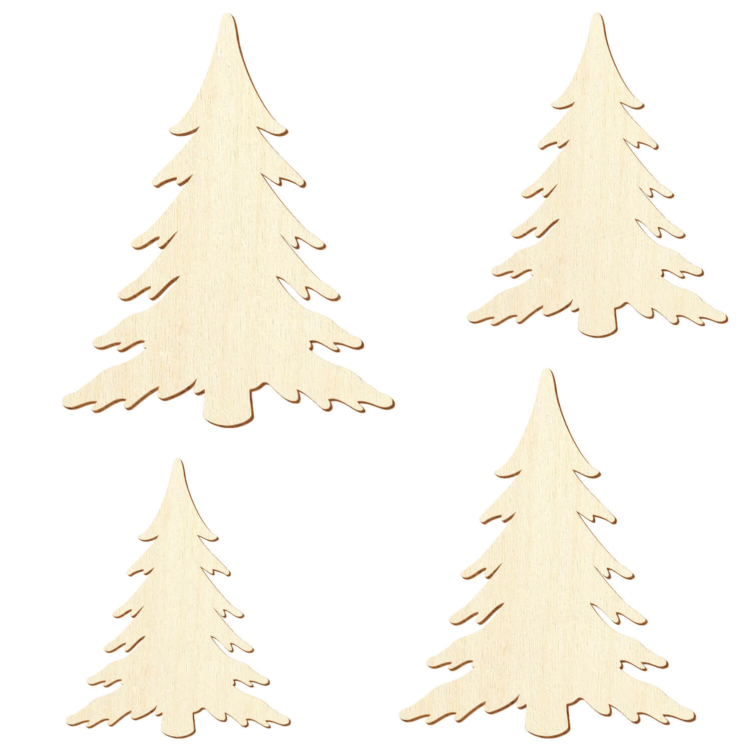 Holz Tanne Schnee - Zuschnitt 3-50cm Deko Basteln Gruppe