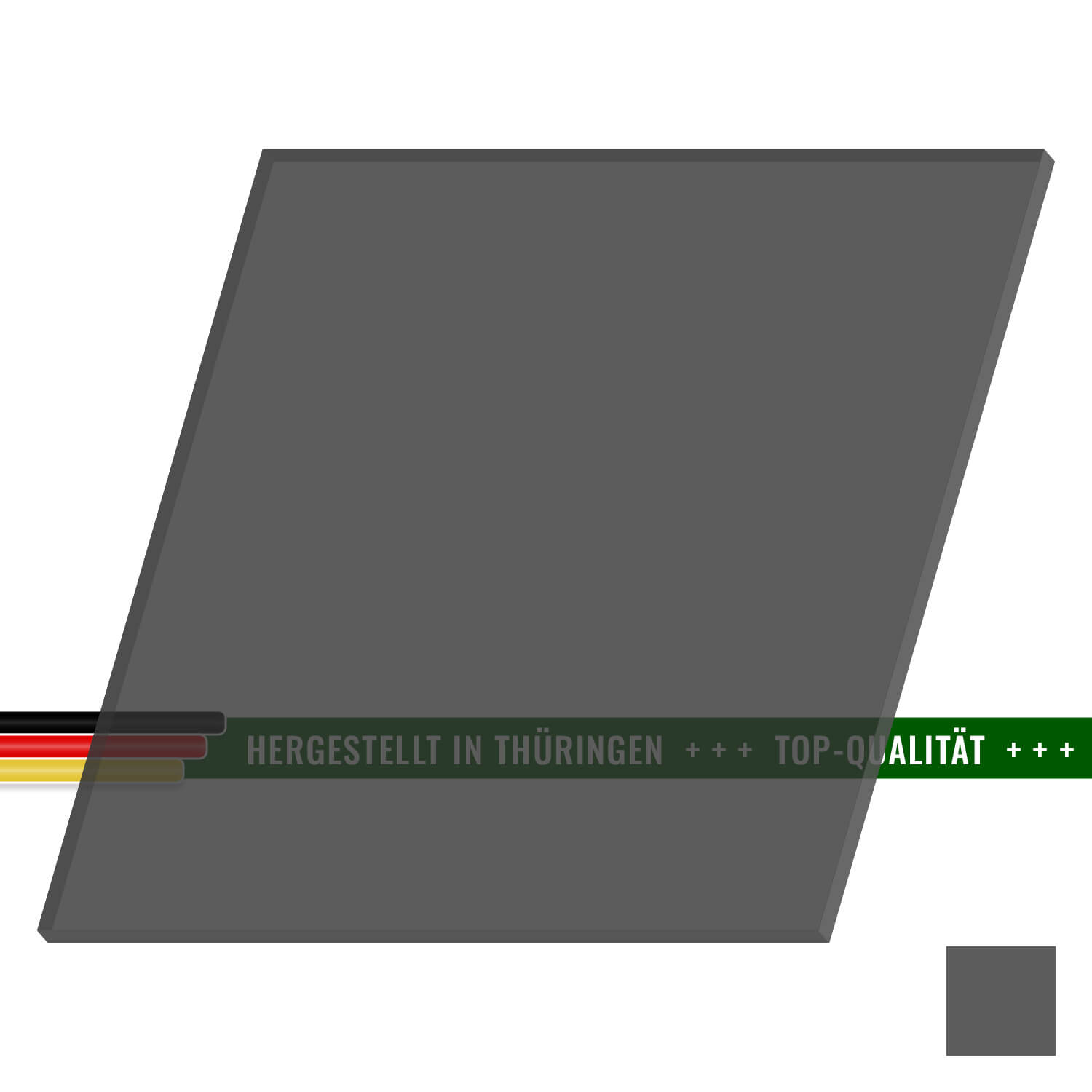 PLEXIGLAS® Zuschnitt 3-50cm - Quadrat Dunkelgrau transparent