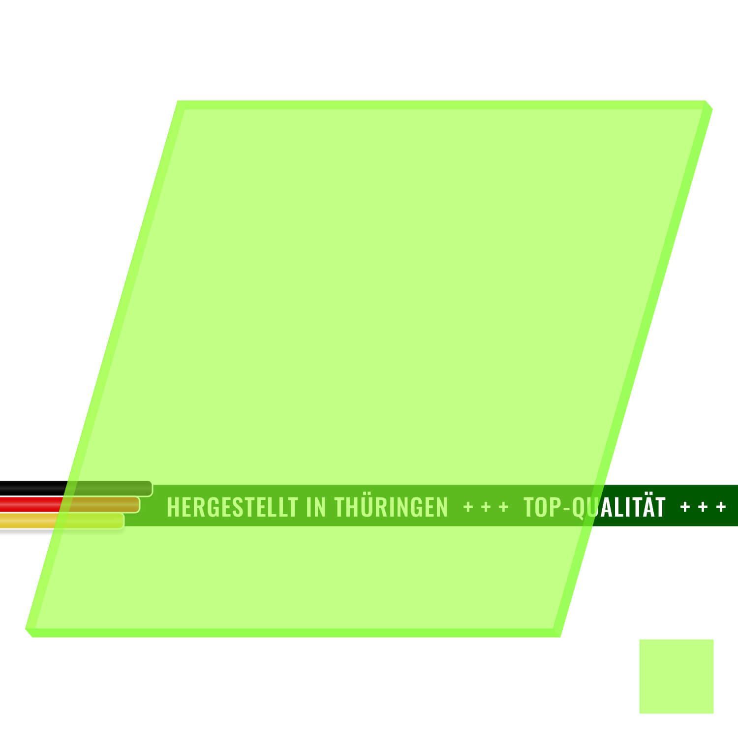 PLEXIGLAS® Zuschnitt 3-50cm - Quadrat Neongrün transparent