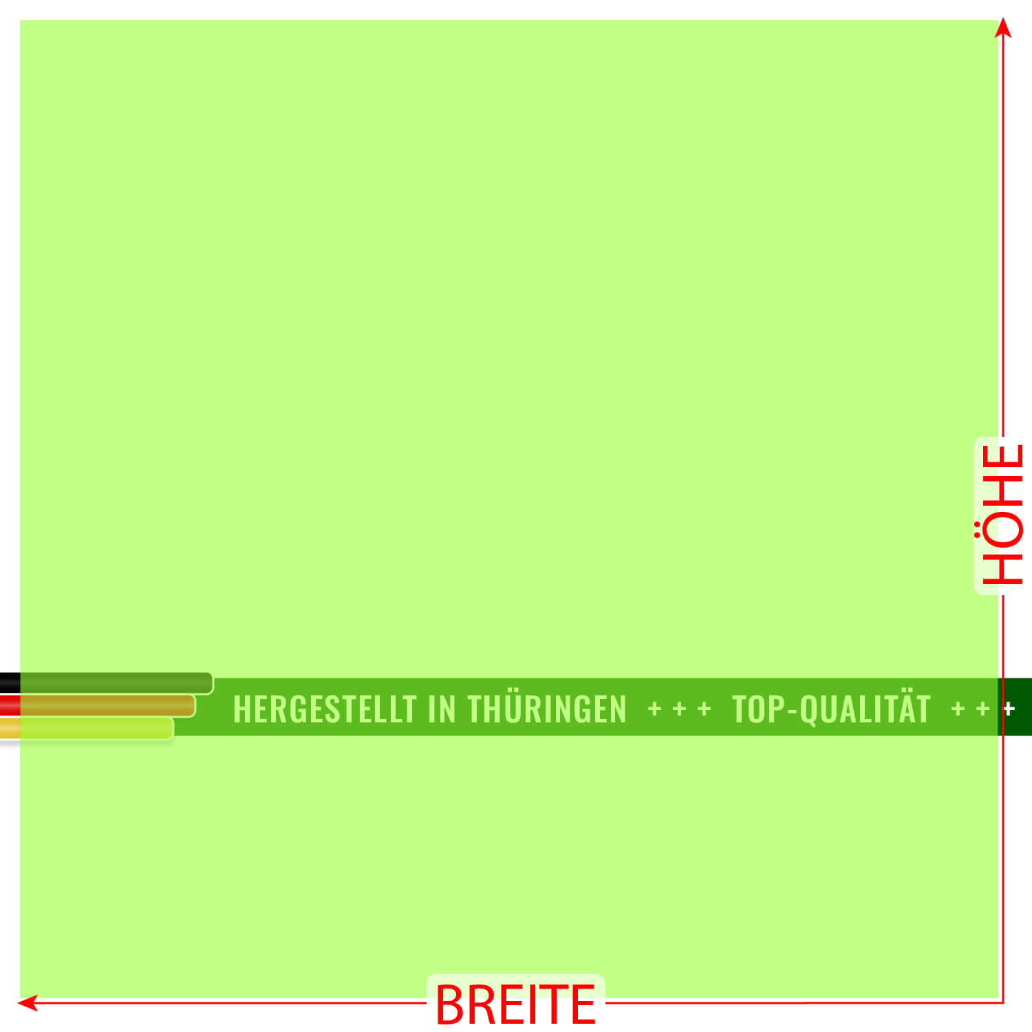 PLEXIGLAS® Zuschnitt 3-50cm - Quadrat Neongrün transparent Größe
