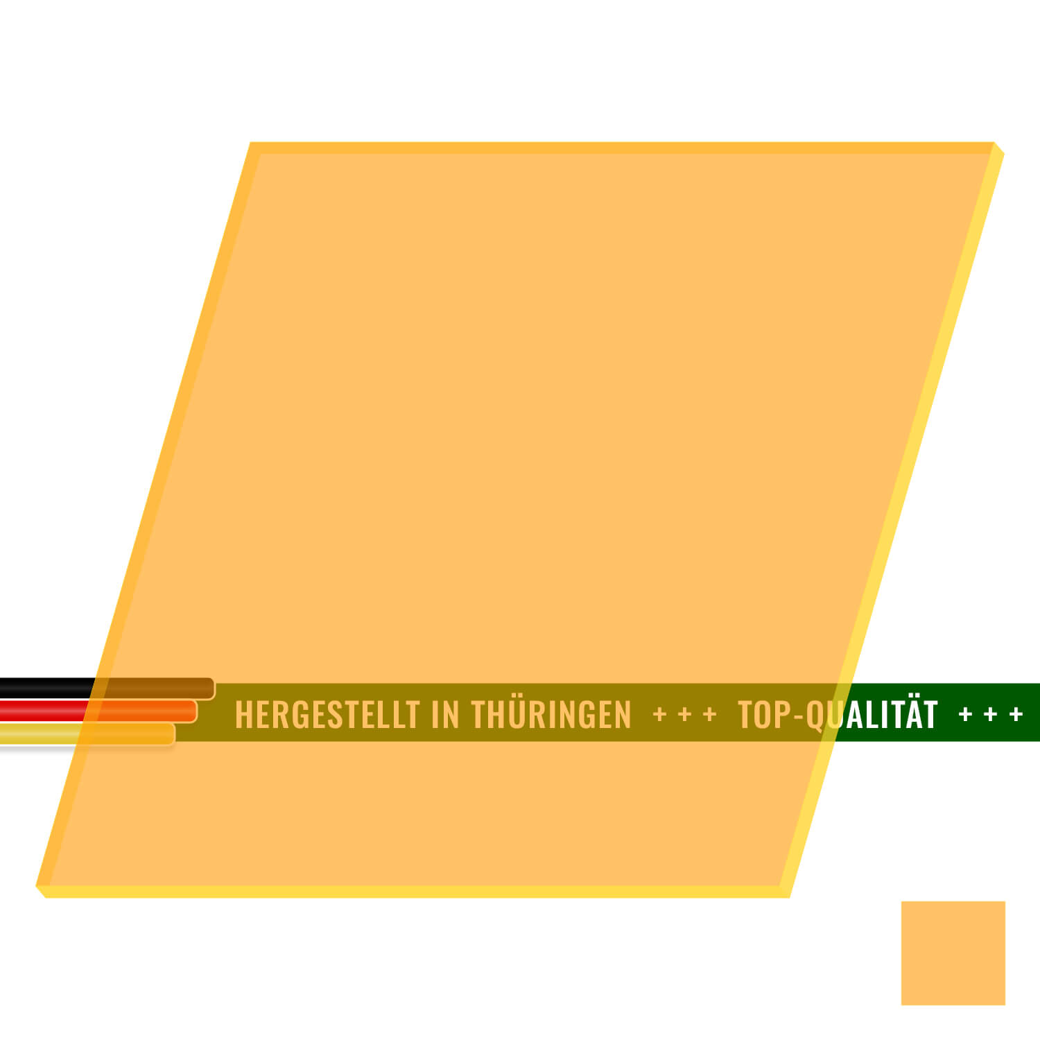 PLEXIGLAS® Zuschnitt 3-50cm - Quadrat Neonorange transparent
