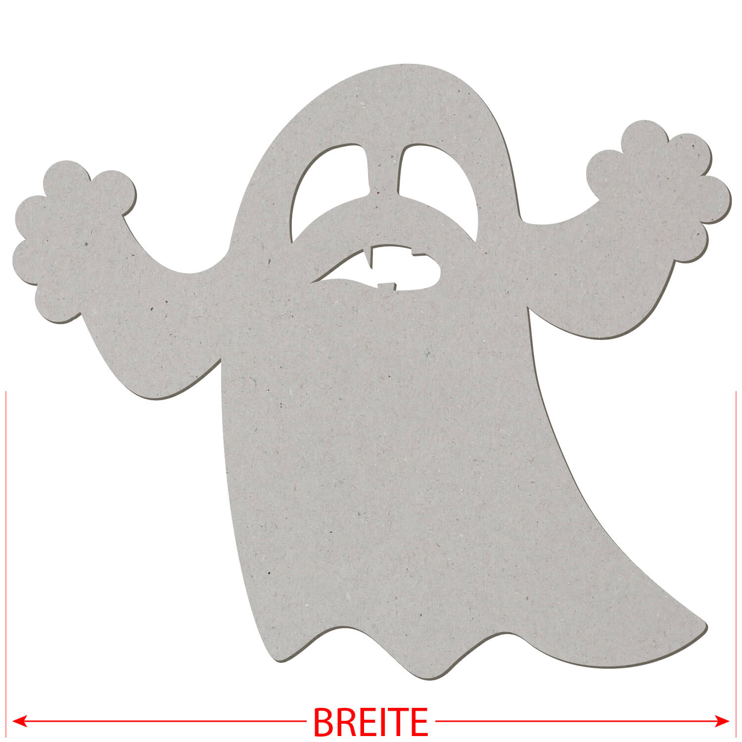 Pappe Gespenst/Geist - Zuschnitt 3-50cm Deko Basteln Größe