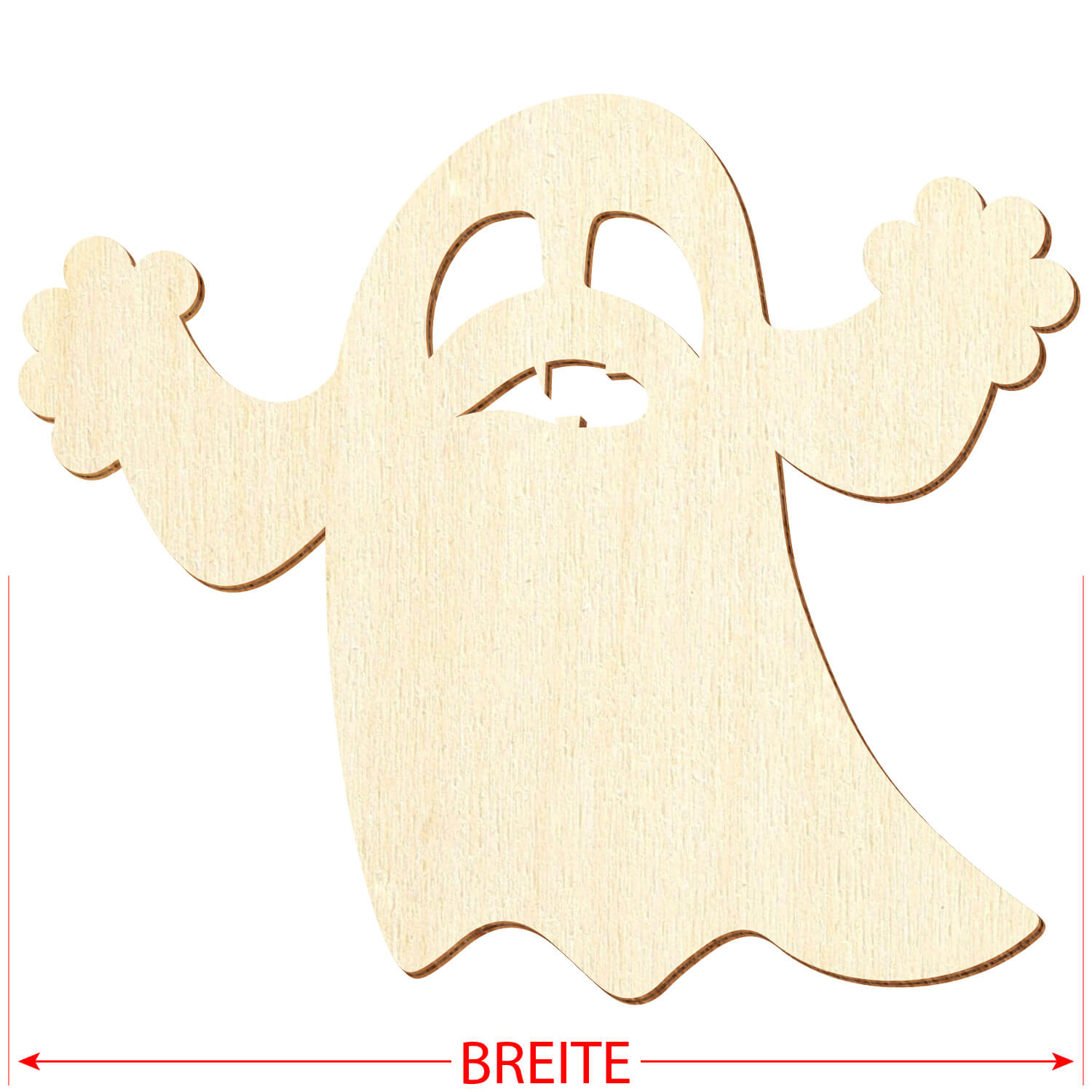 Holz Gespenst/Geist  - Zuschnitt 3-50cm Deko Basteln Größe