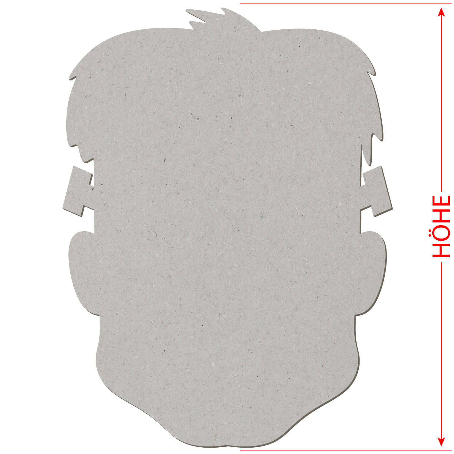 Pappe Frankenstein's Kopf - Zuschnitt 3-50cm Deko Basteln Größe