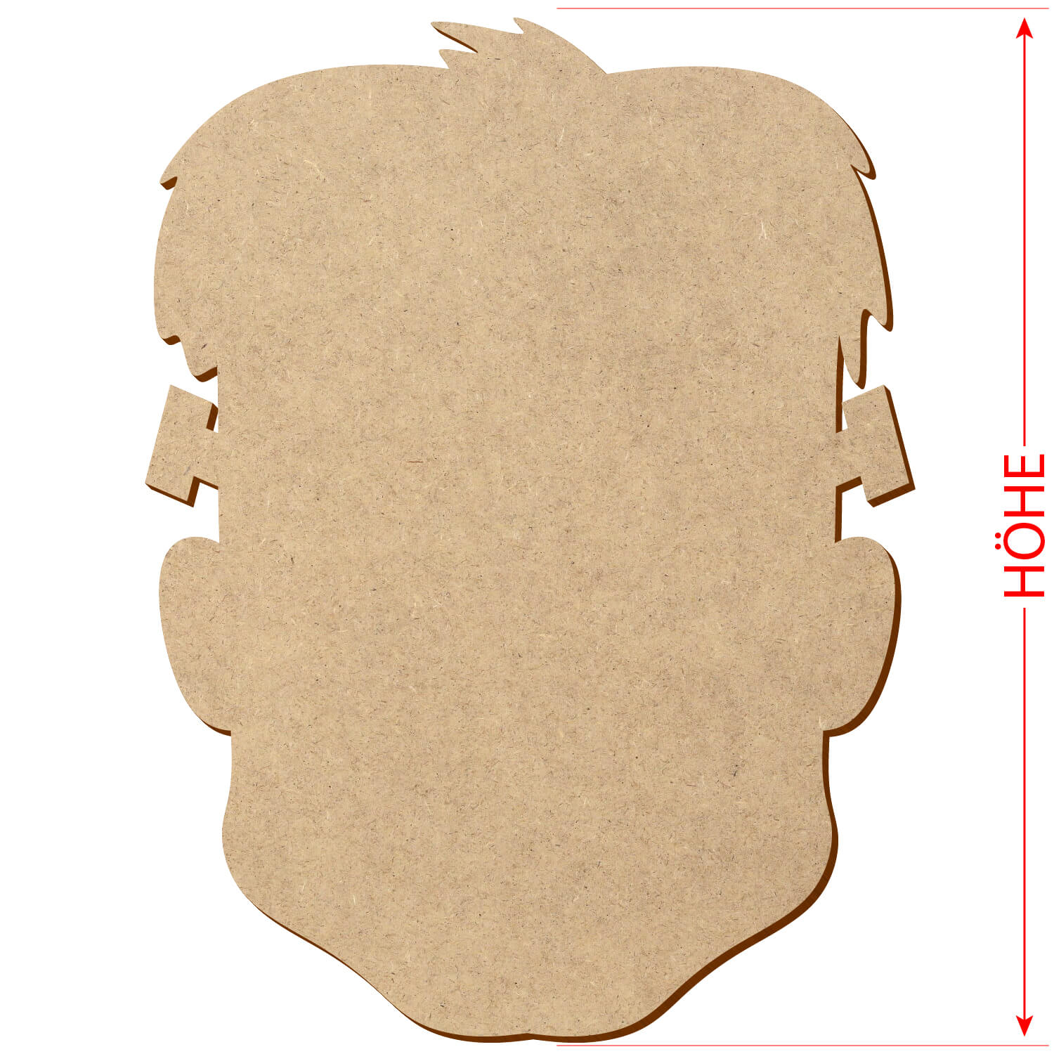MDF Frankenstein's Kopf - Zuschnitt 3-50cm Deko Basteln Größe