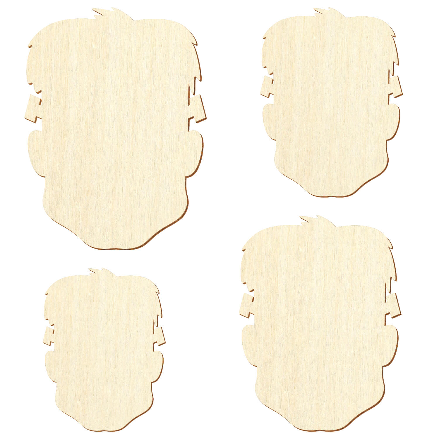 Holz Frankenstein's Kopf - Zuschnitt 3-50cm Deko Basteln Gruppe