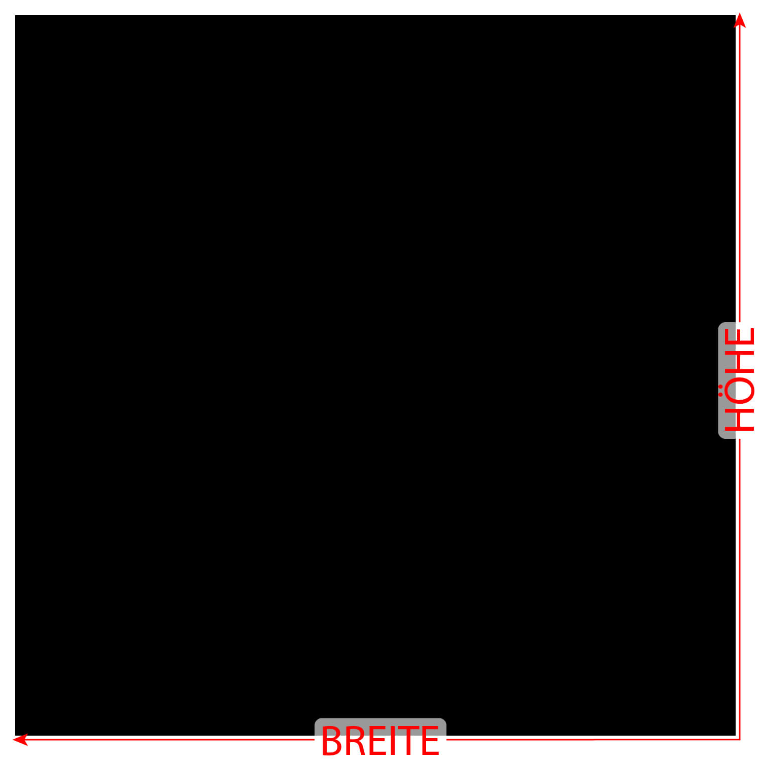 PLEXIGLAS® Zuschnitt 3-50cm - Quadrat schwarz Größe