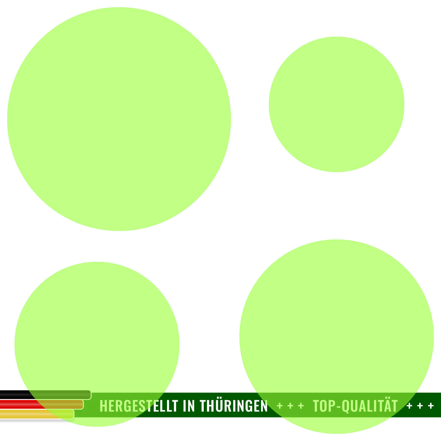 PLEXIGLAS® Zuschnitt 3-50cm - Scheibe Kreis Neongrün transparent Gruppenbild