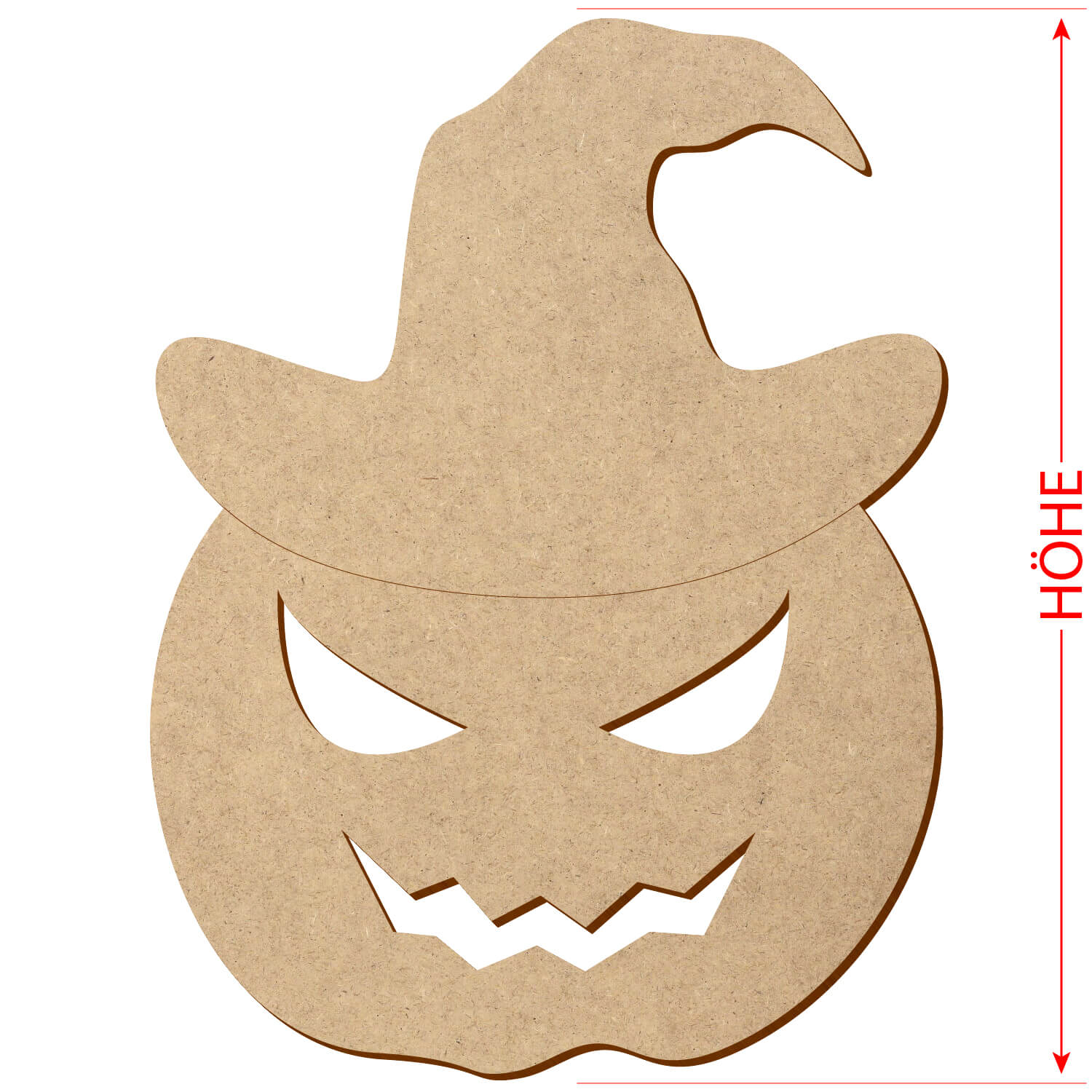 MDF Kürbis mit Hut V1 - 5-50 cm Deko Basteln Höhe