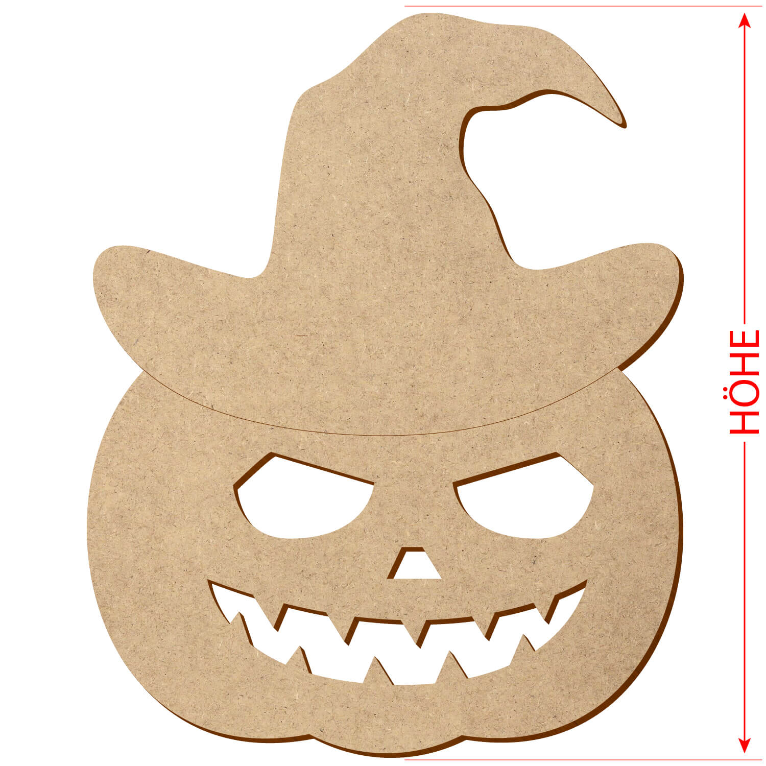 MDF Kürbis mit Hut V2 - 5-50 cm Deko Basteln Höhe