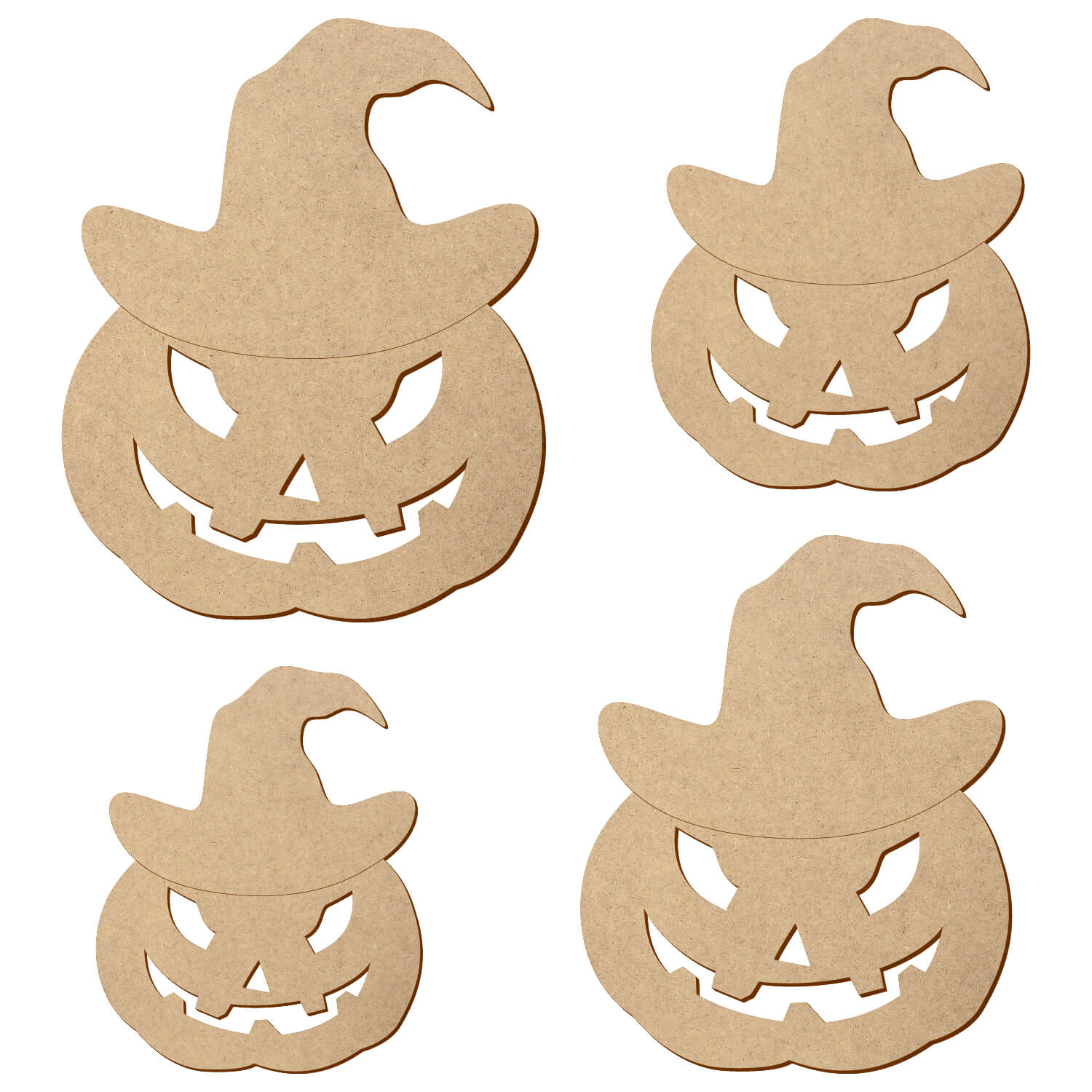 MDF Kürbis mit Hut V3 - 5-50 cm Deko Basteln Gruppenbild
