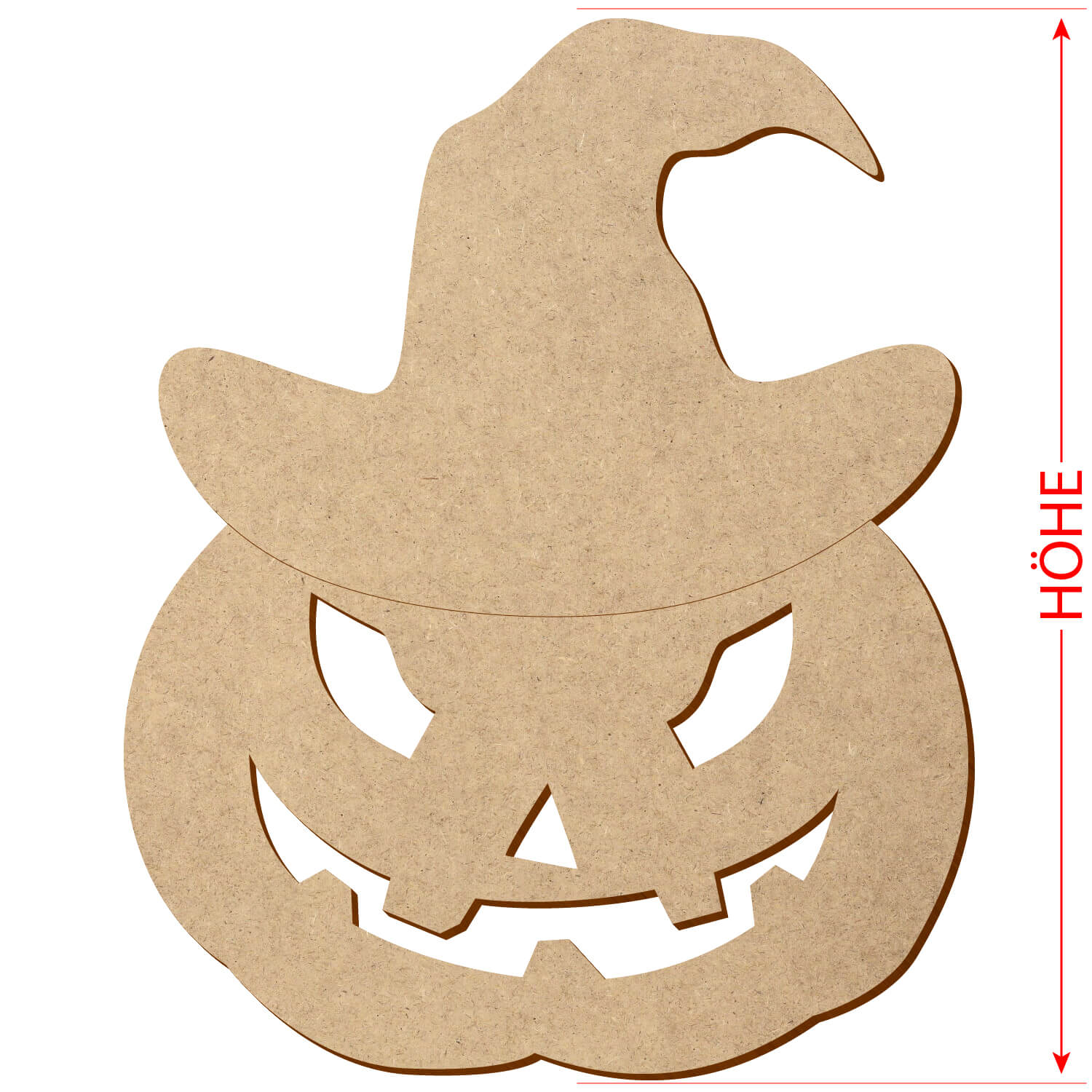 MDF Kürbis mit Hut V3 - 5-50 cm Deko Basteln Höhe