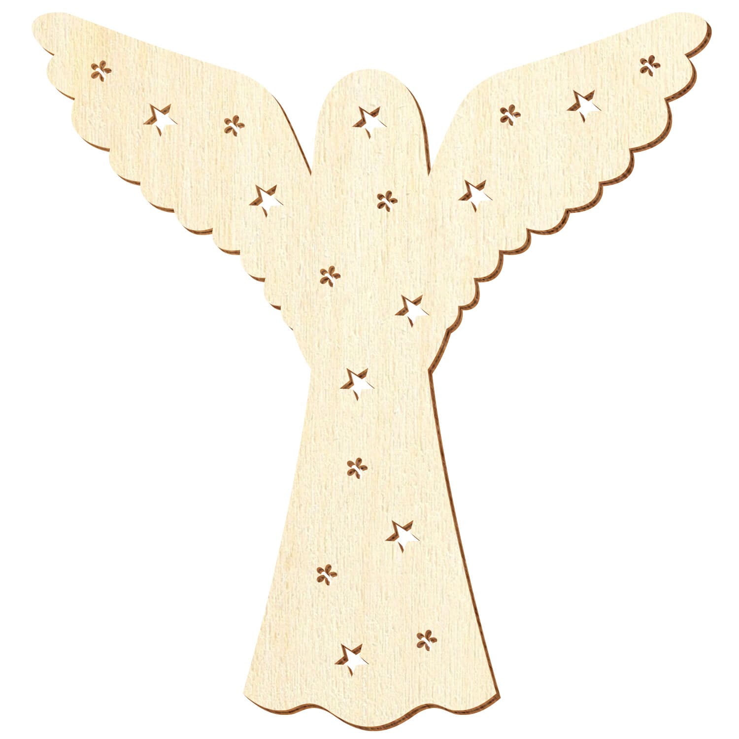 Engel mit Sternen V1 Holz Zuschnitt 5-50cm