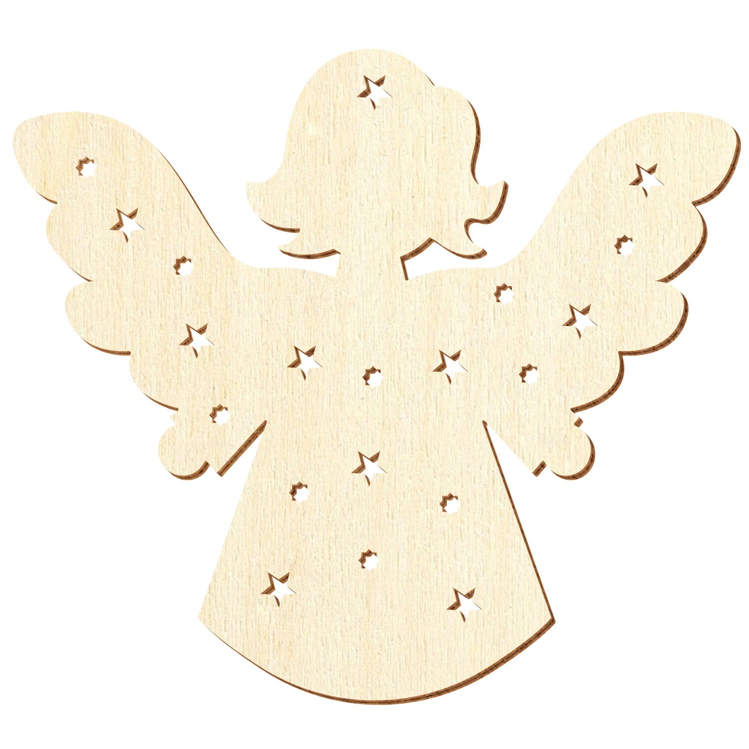 Engel mit Sternen V2 Holz Zuschnitt 5-50cm