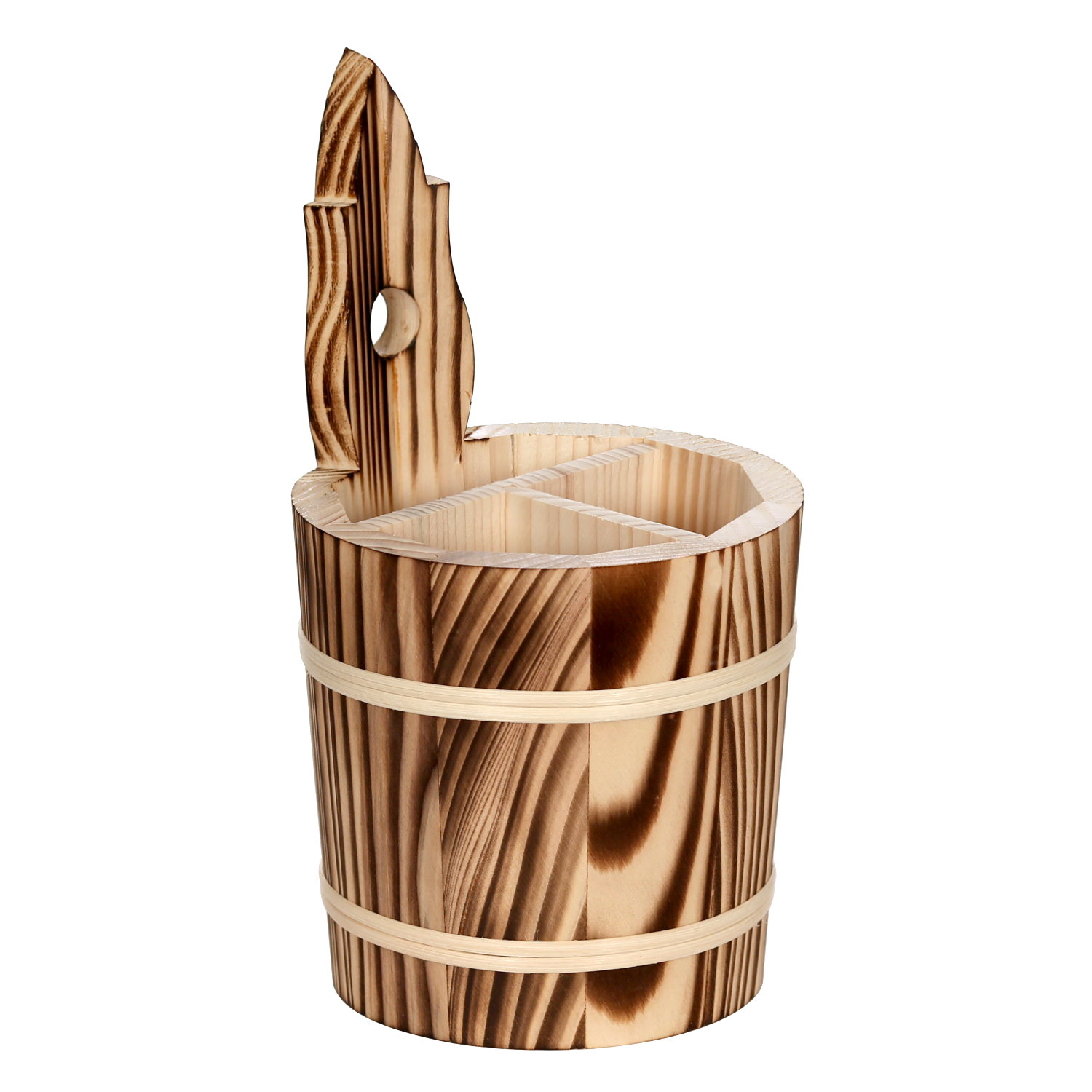 Besteckeimer 3-fach aus Nadelholz