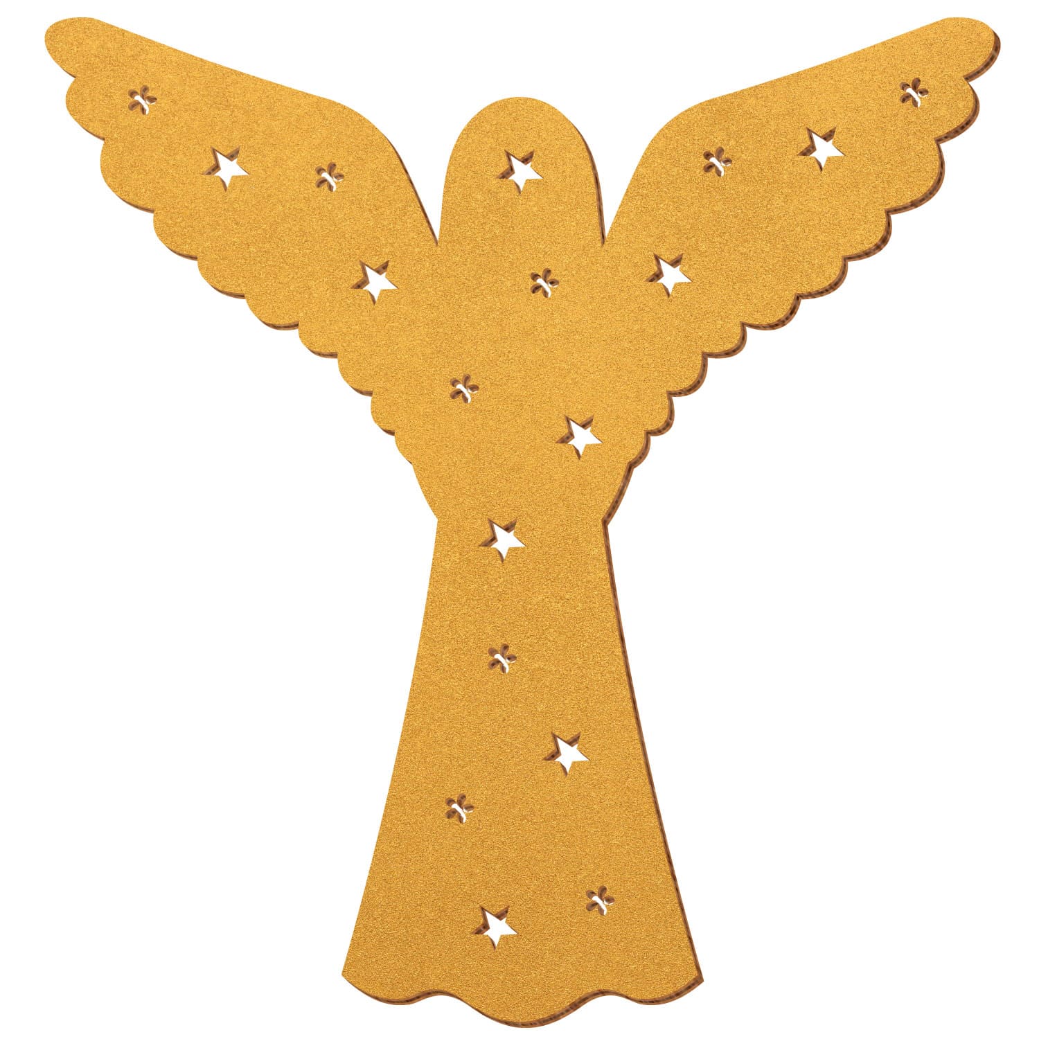 Engel mit Sternen V1 beidseitig golden lackiert Holz Zuschnitt 5-50cm