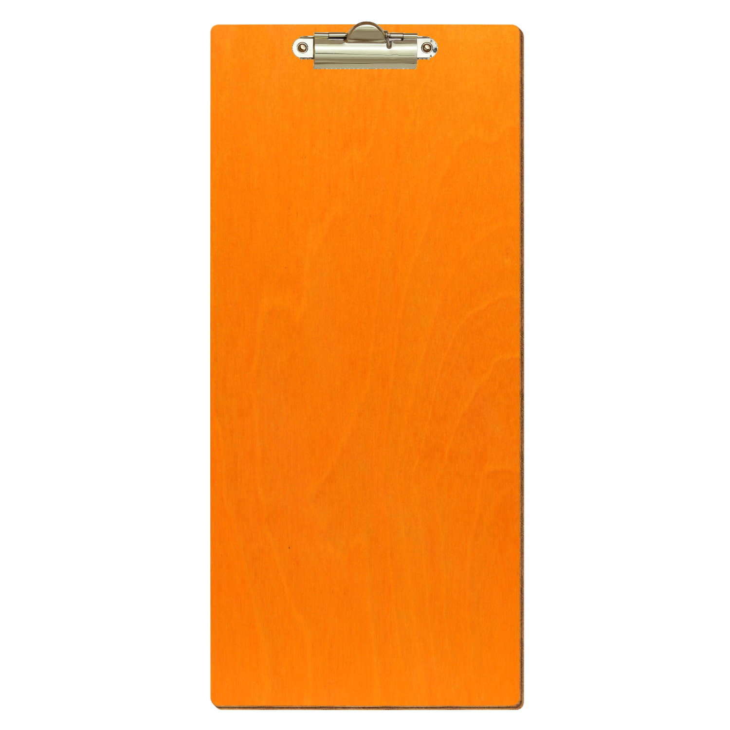 Klemmbrett Getränkekarte Standardform Orange hochkant Zahnklemme gold