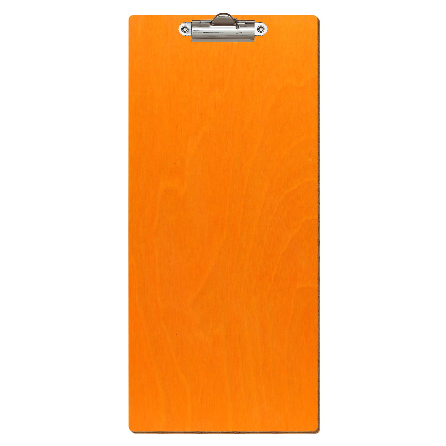 Klemmbrett Getränkekarte Standardform Orange hochkant Zahnklemme silber