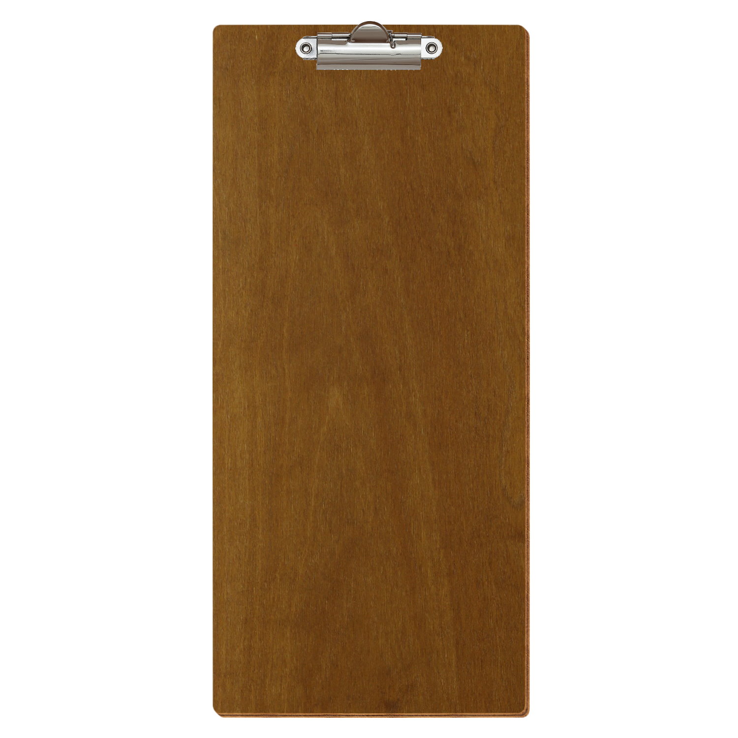 Klemmbrett Getränkekarte Standardform Teak hochkant Zahnklemme silber