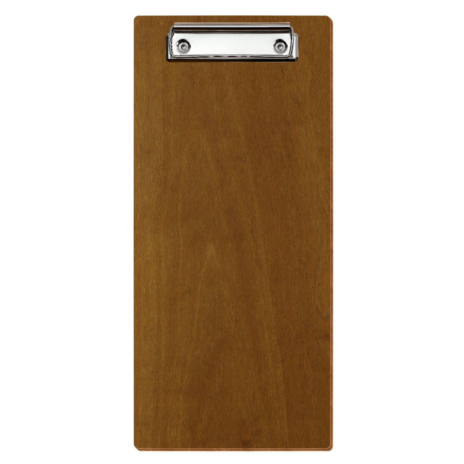Klemmbrett Getränkekarte Standardform Teak hochkant Bügelklemme silber