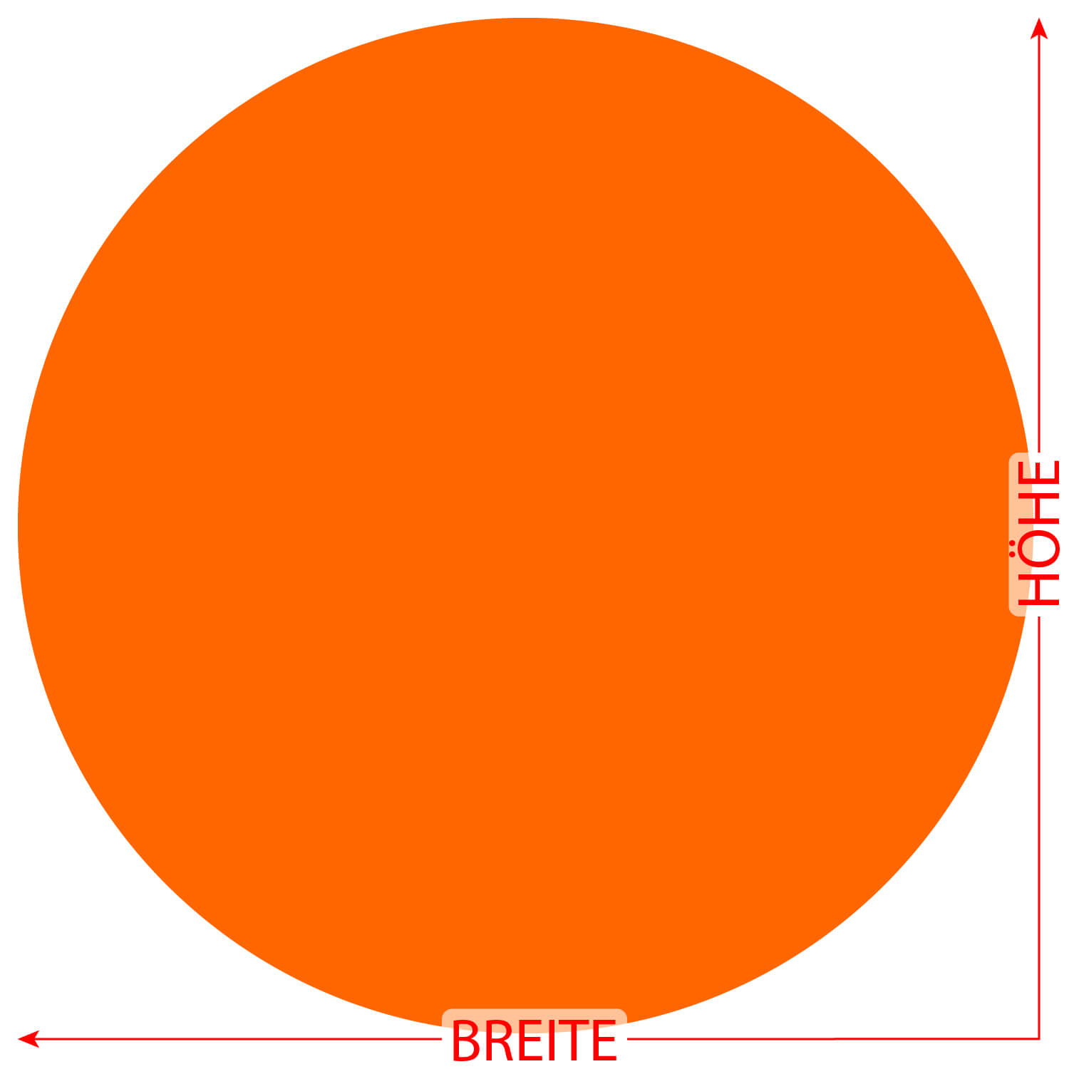 PLEXIGLAS® Zuschnitt 3-50cm - Scheibe Kreis orange Größe