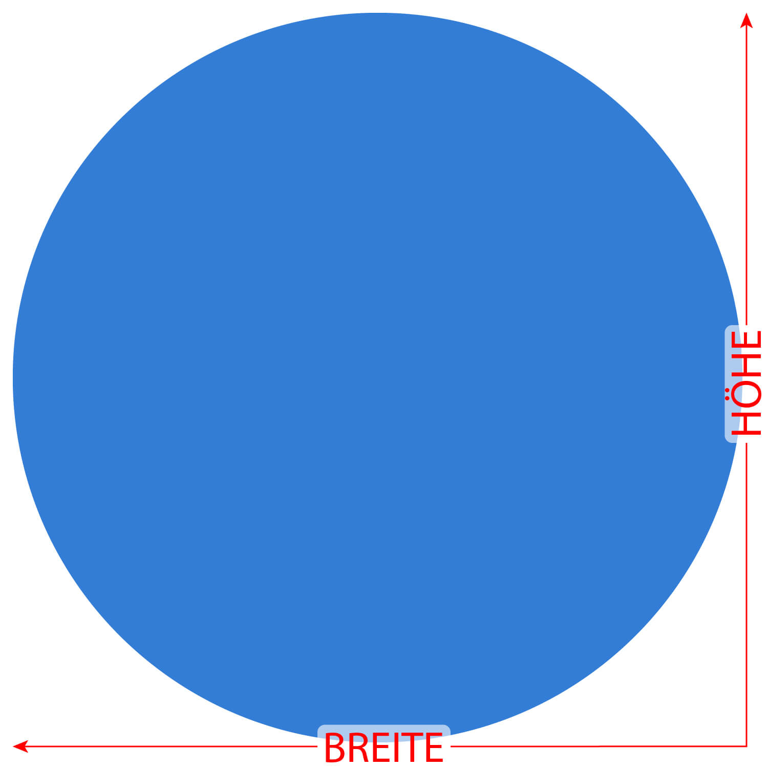 PLEXIGLAS® Zuschnitt 3-50cm - Scheibe Kreis hellblau Größe
