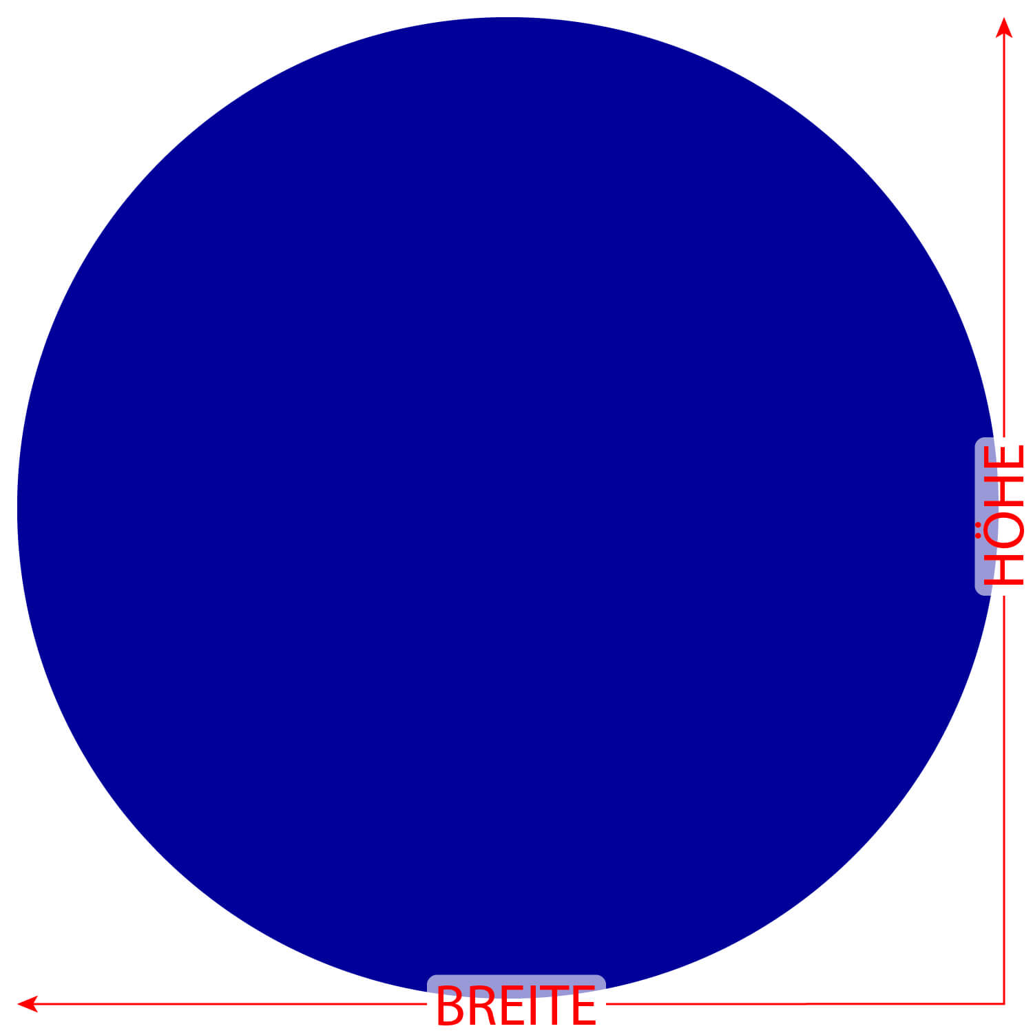PLEXIGLAS® Zuschnitt 3-50cm - Scheibe Kreis blau Größe