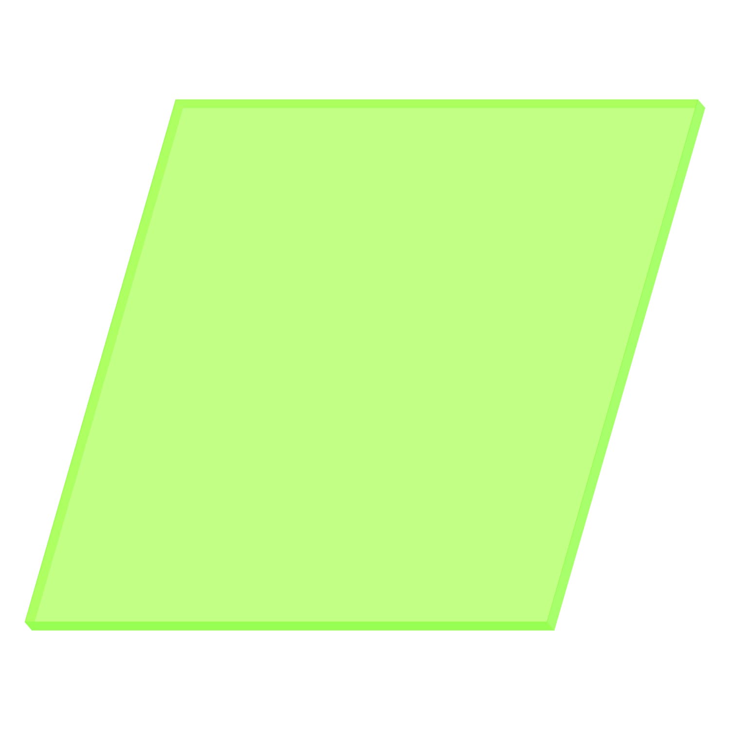 PLEXIGLAS® Quadrat Zuschnitt Neongrün transparent 3-50cm