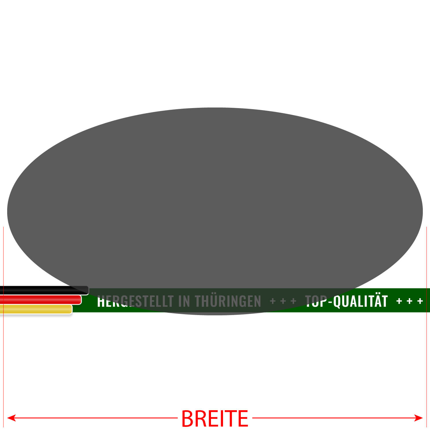 PLEXIGLAS® Zuschnitt 3-50cm - ovale Scheibe Farblos Dunkelgrau transparent Größe