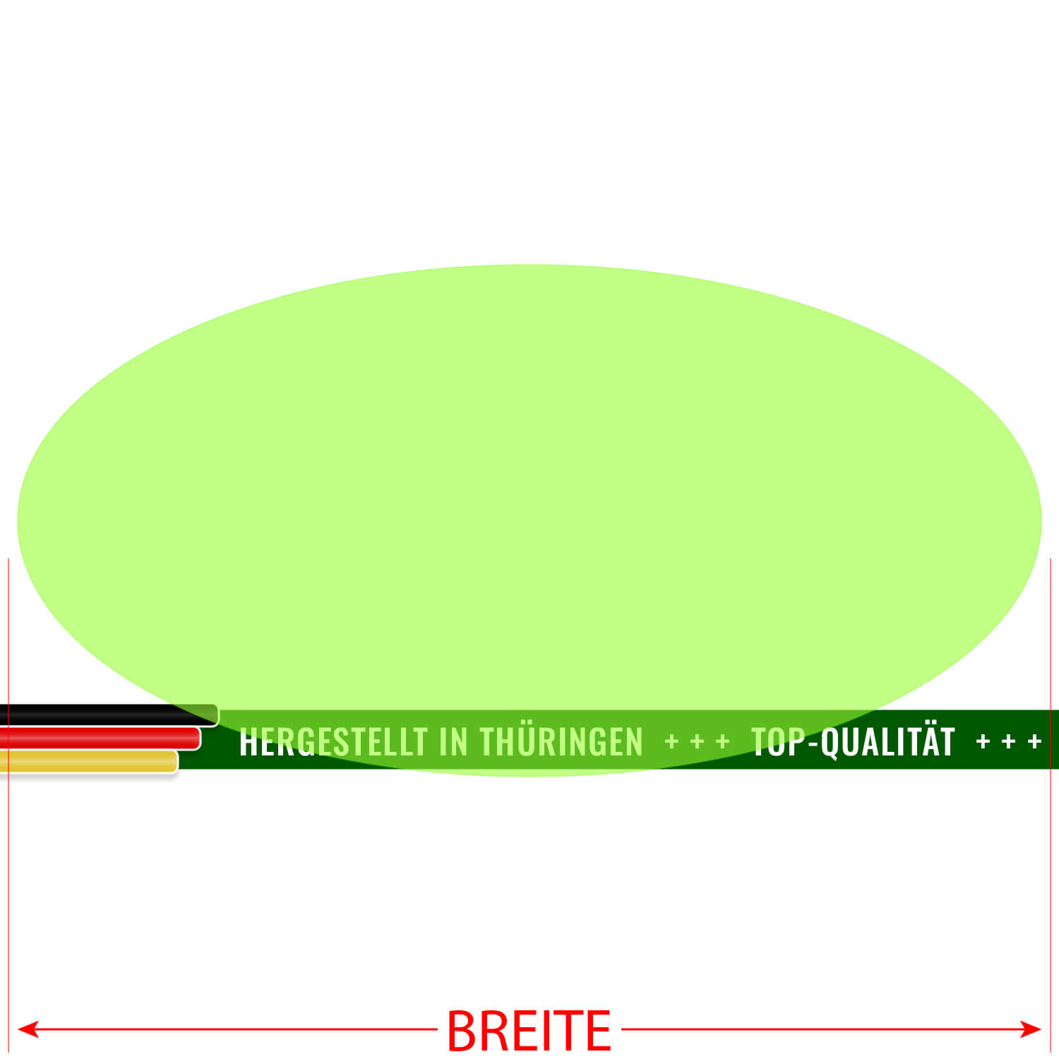 PLEXIGLAS® Zuschnitt 3-50cm - ovale Scheibe Neongrün transparent Größe