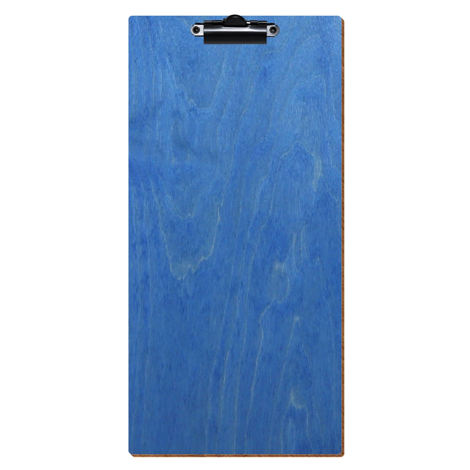 Klemmbrett Barformat Kornblumenblau hochkant Zahnklemme schwarz