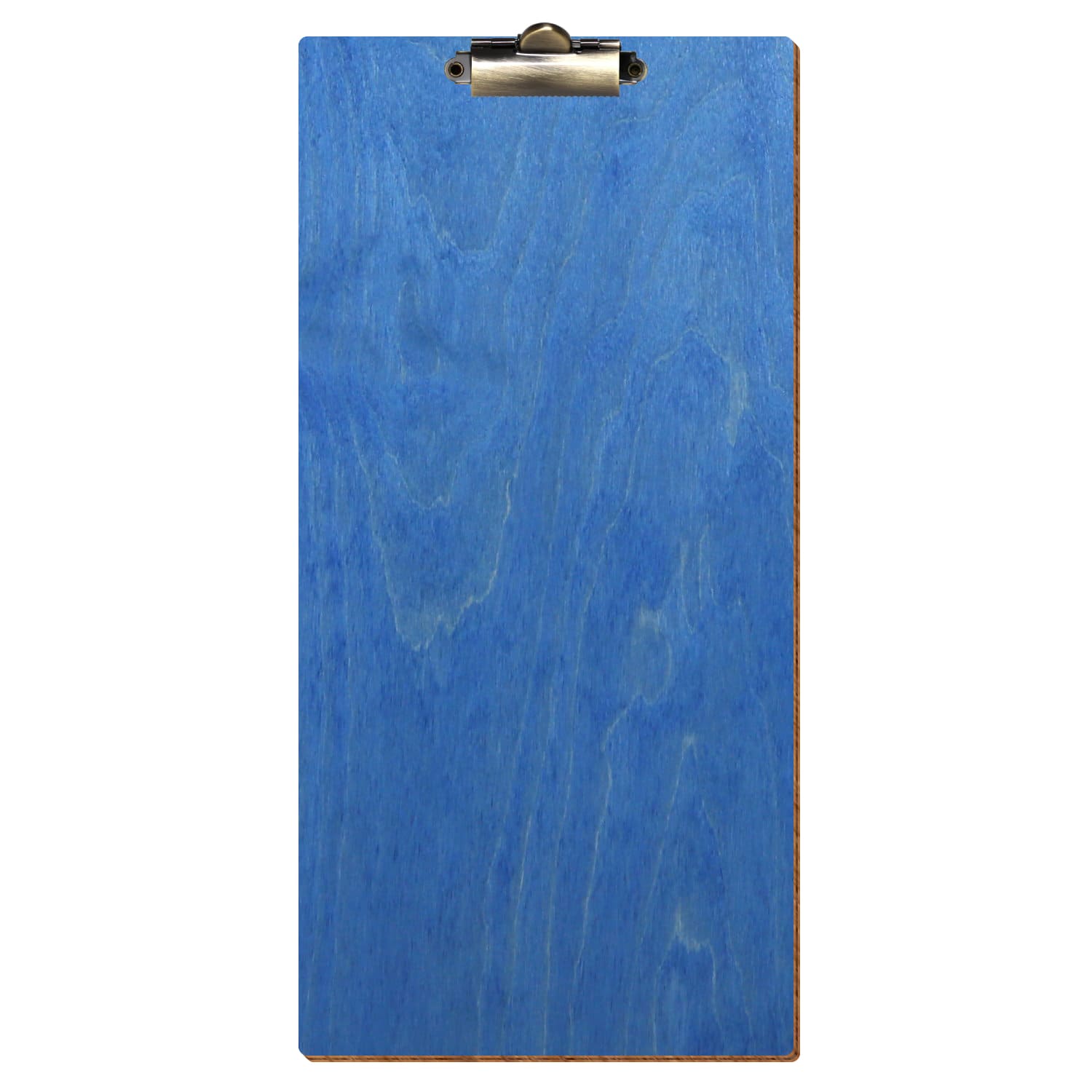 Klemmbrett Barformat Kornblumenblau hochkant Zahnklemme antik