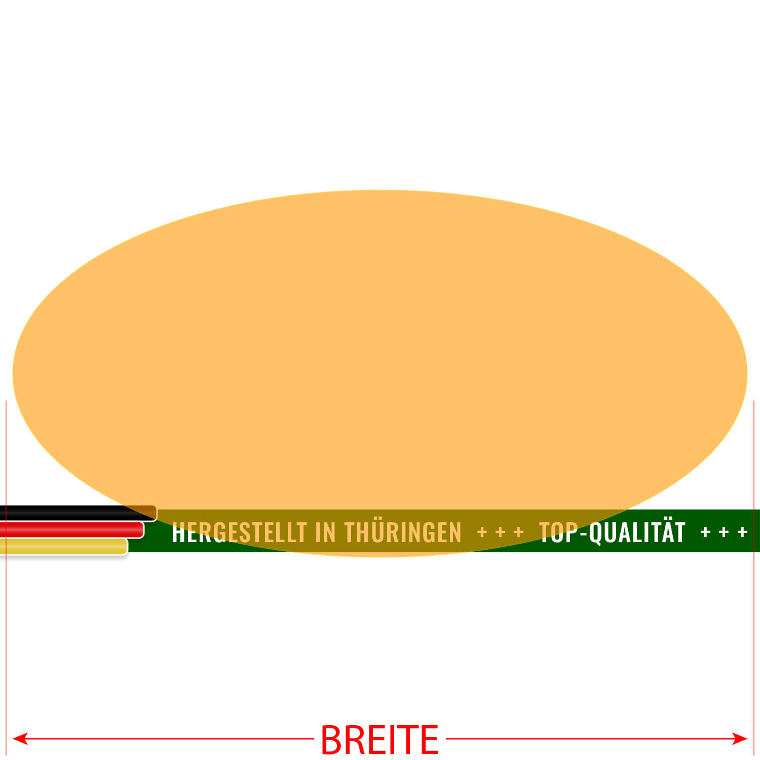 PLEXIGLAS® Zuschnitt 3-50cm - ovale Scheibe Neonorange transparent Größe
